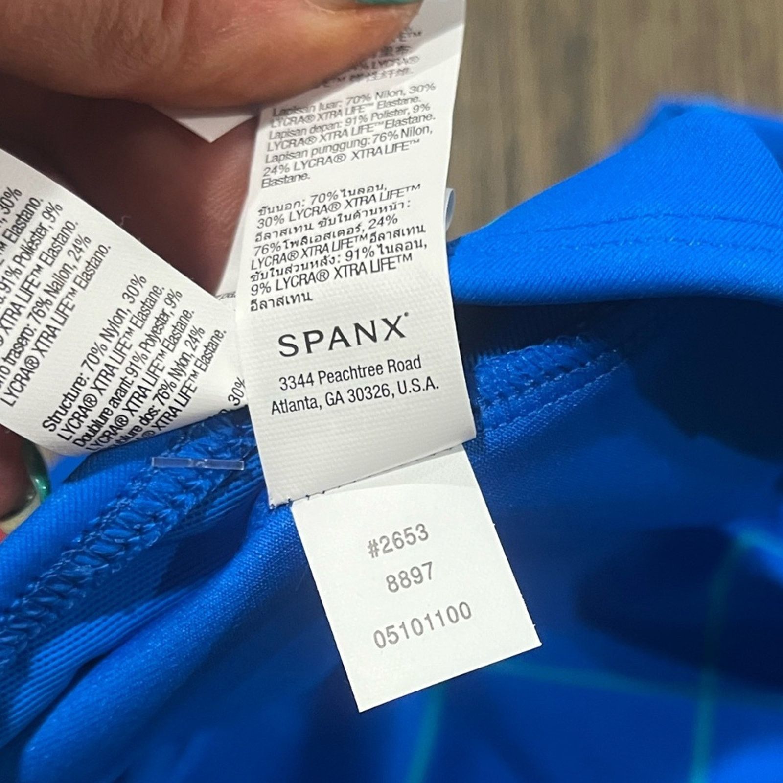 Spanx NWT Spanx Flirty Skirted Swim Bikini BottomBlue Geo Size 12 Size ONE SIZE - 7 Thumbnail