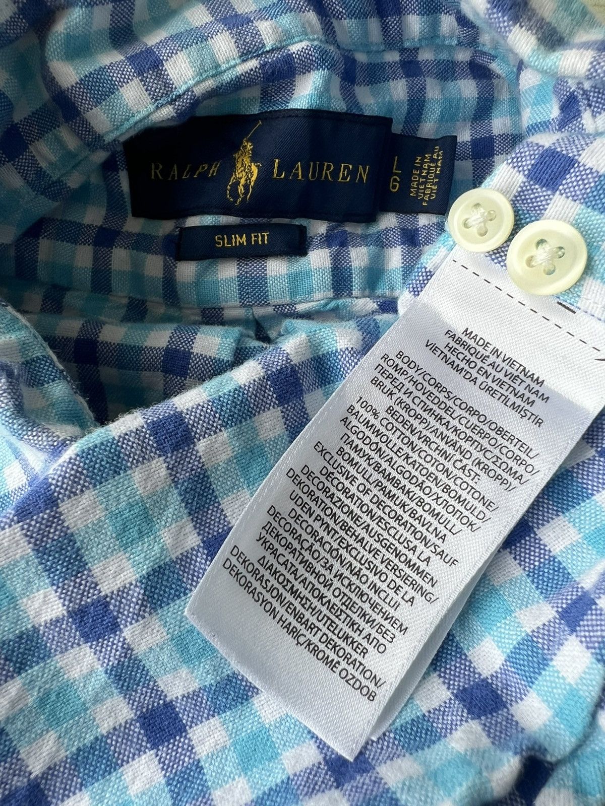 Polo Ralph Lauren Polo Ralph Lauren Color Pony Slim Fit Checked Oxford Shirt Size US L / EU 52-54 / 3 - 7 Thumbnail