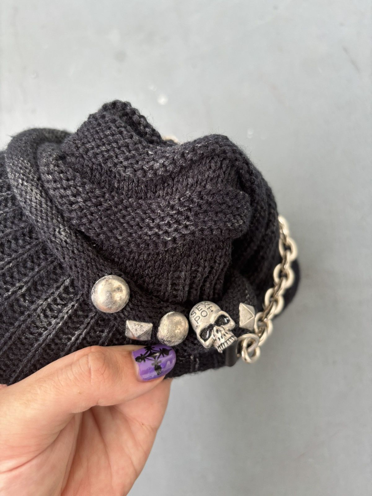Sex Pot ReVeNGe Sex Pot Revenge Knitted Chained Vkei Punk Grunge Beanie Cap Size ONE SIZE - 3 Thumbnail