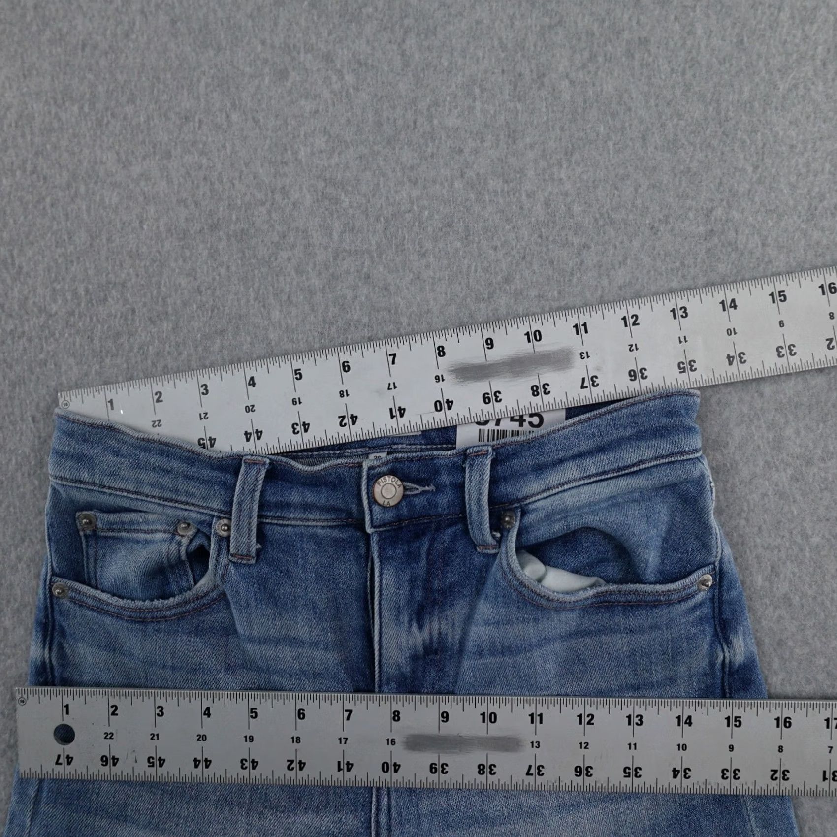 Pistola PISTOLA Jeans Womens 26 (26X25) Light Wash Blue High Rise Button Fly Distressed Jeans Size 26" / US 2 / IT 38 - 6 Thumbnail