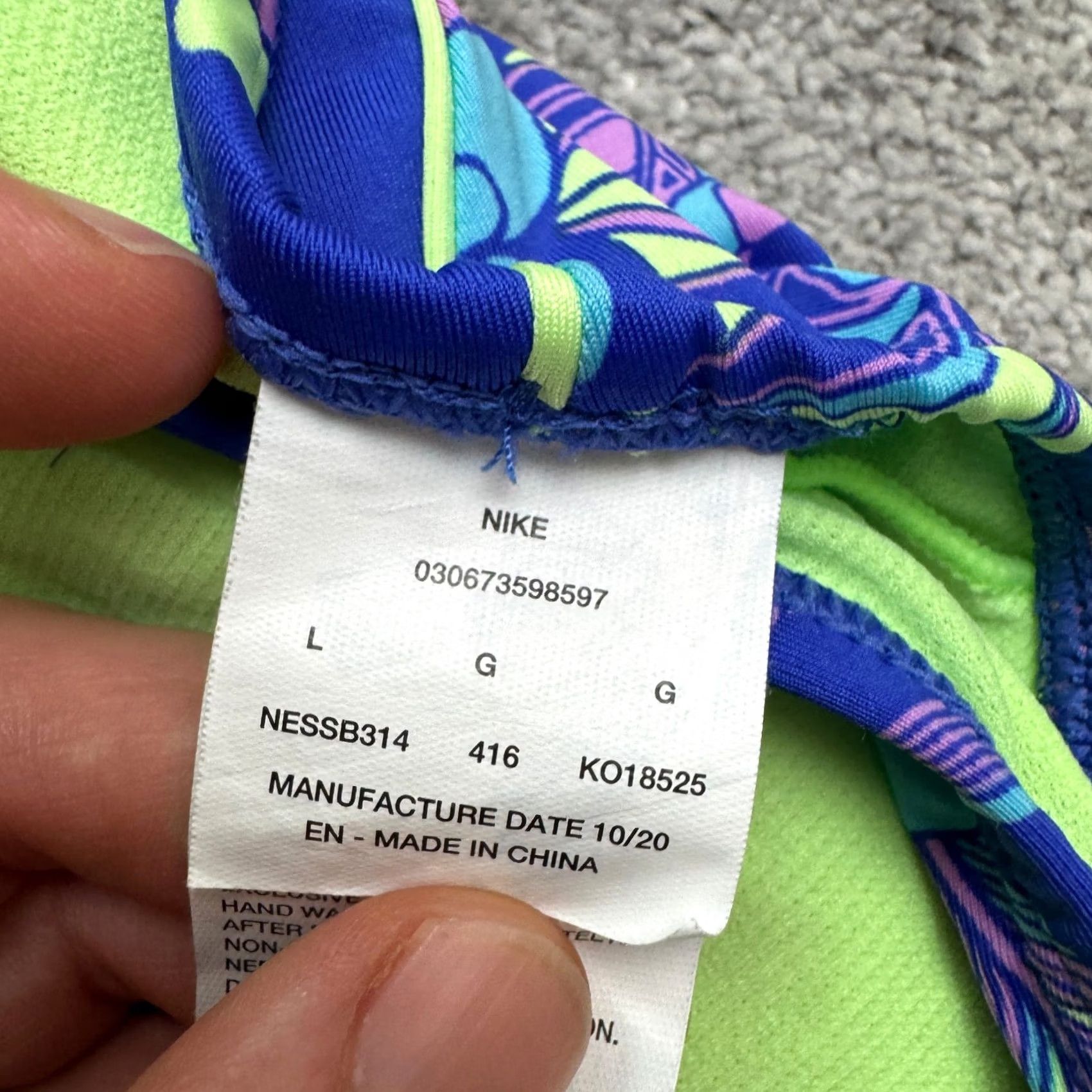Nike Nike One Piece Swimsuit Women Large Blue Floral Backless Padded Beachwear Summer Size ONE SIZE - 6 Thumbnail