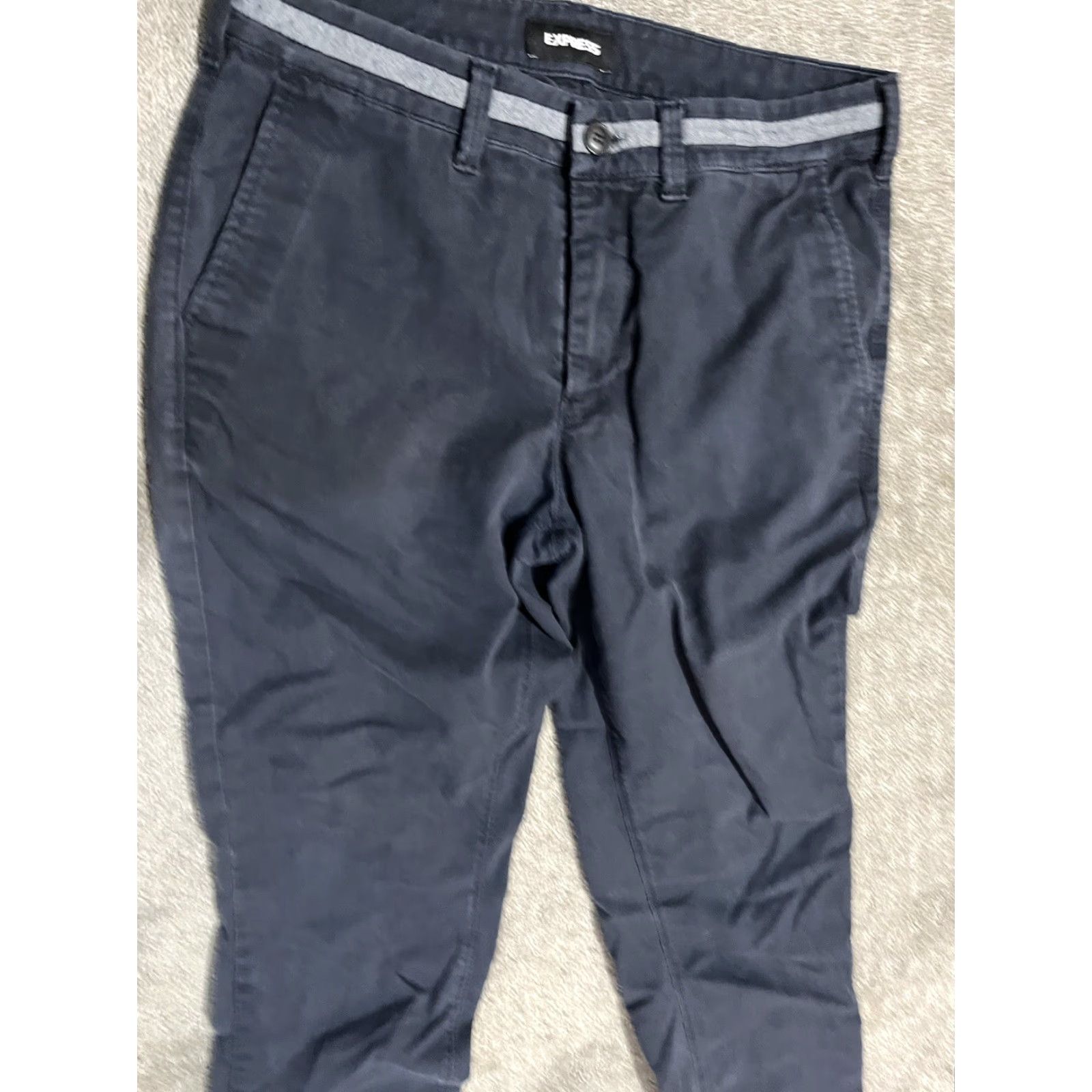 Express Express Stretch 365 Comfort Pants Men's Navy Blue 30x23 Skinny Casual Size US 30 / EU 46 - 2 Thumbnail