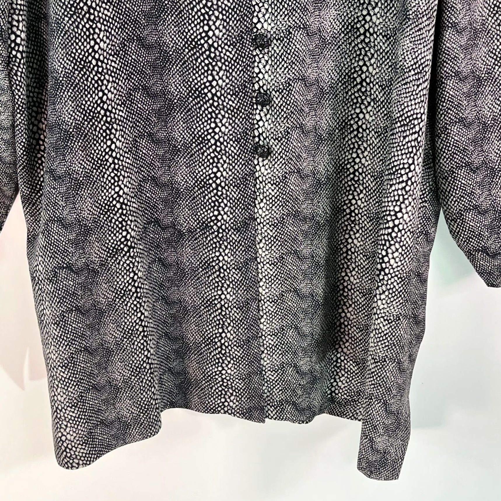 Vintage Brooke Chapman Womens Snakeskin Basic Jacket 3/4 Sleeve Lined Black Size 18 (Plus) Mens? Size XXL / US 16-18 / IT 52-54 - 4 Thumbnail