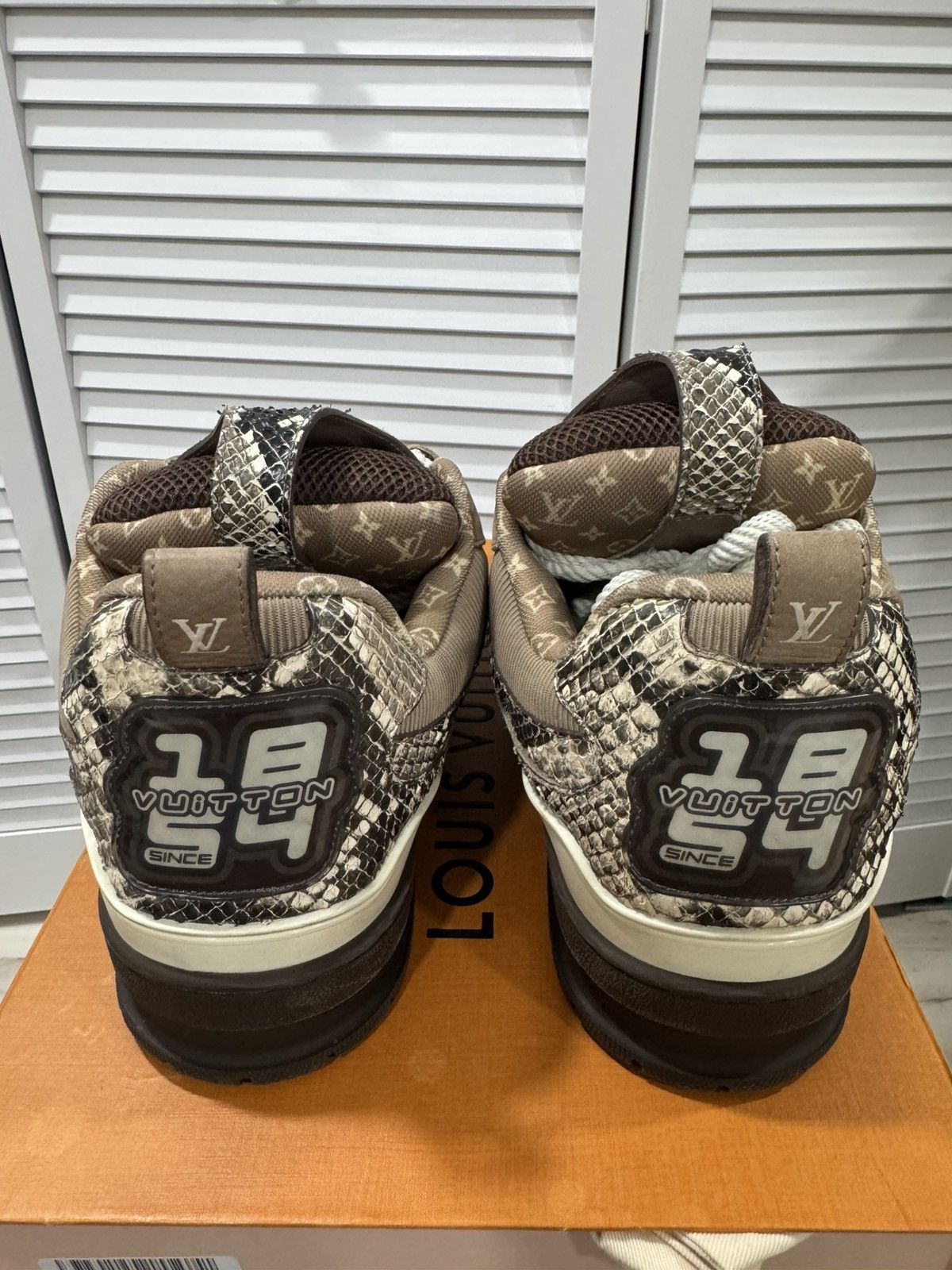 Louis Vuitton Louis Vuitton Skate Sneaker (Brown Snakeskin/White) Size US 11 / EU 44 - 3 Thumbnail