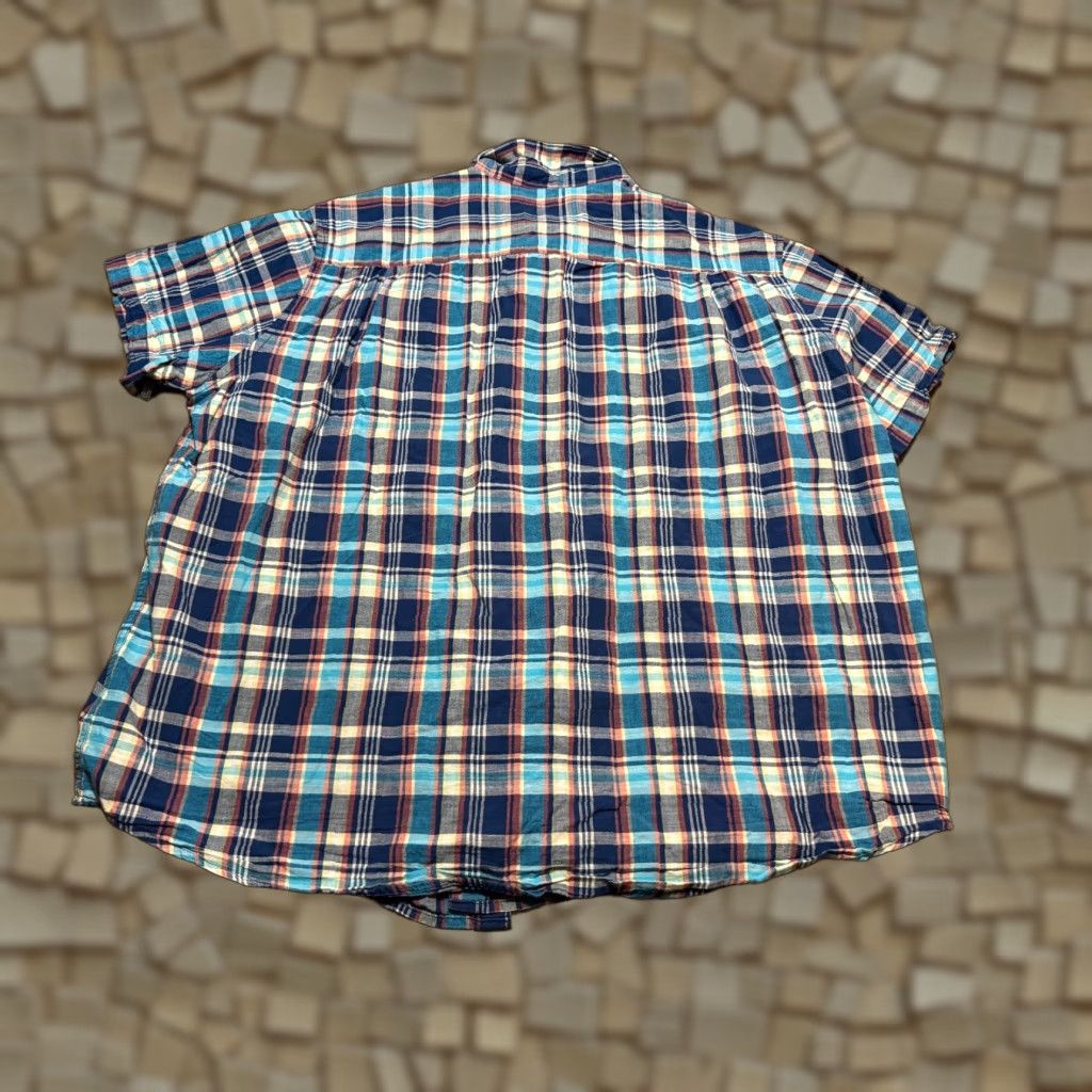 Vintage St. John's Bay Shirt Men's 2XL? Blue White Orange Yellow Plaid Button Down Size US XXL / EU 58 / 5 - 1 Thumbnail
