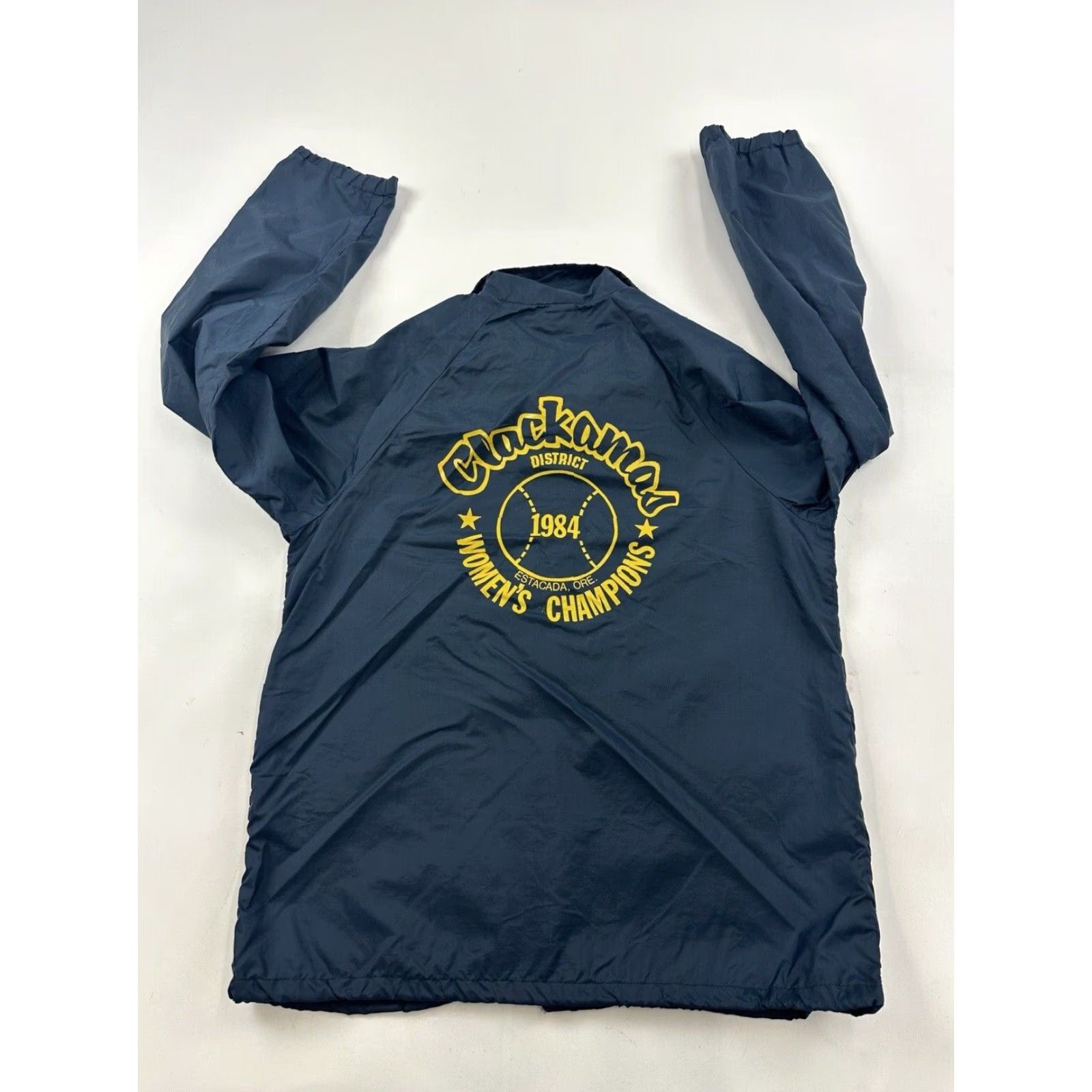 Soffe VINTAGE Soffe Jacket Unisex Adults M Blue Embroidered Clackamas Womens Champions 80s USA Windbreaker Baseball Size M / US 6-8 / IT 42-44 - 6 Thumbnail