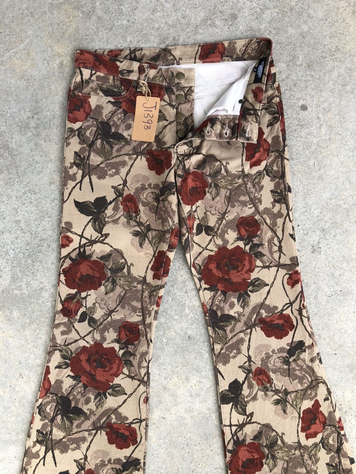Tornado Mart Rare Tornado Mart Flared Bootcut Jeans Fullprint Flower Size US 31 - 3 Thumbnail