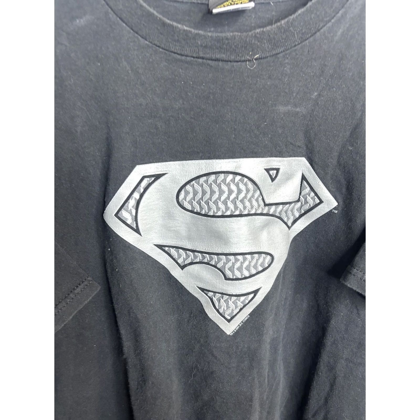 Vintage VINTAGE Superman Shirt Mens Large Black DC Comics 2001 Warner Bros Graphic Tee 00s Size US M / EU 48-50 / 2 - 2 Thumbnail