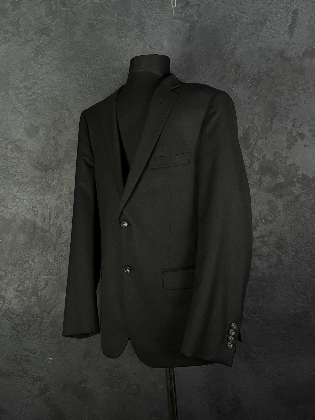 Balmain BALMAIN Paris Navy Wool Blend Slim Fit Black Men’s Suit 46R Size 46R - 3 Thumbnail