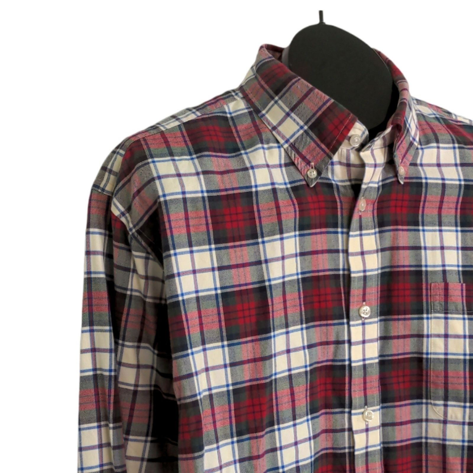 Lands' End LANDS' END Tailored Red Plaid Button Down Shirt Men's 17-33 Size US XL / EU 56 / 4 - 7 Thumbnail