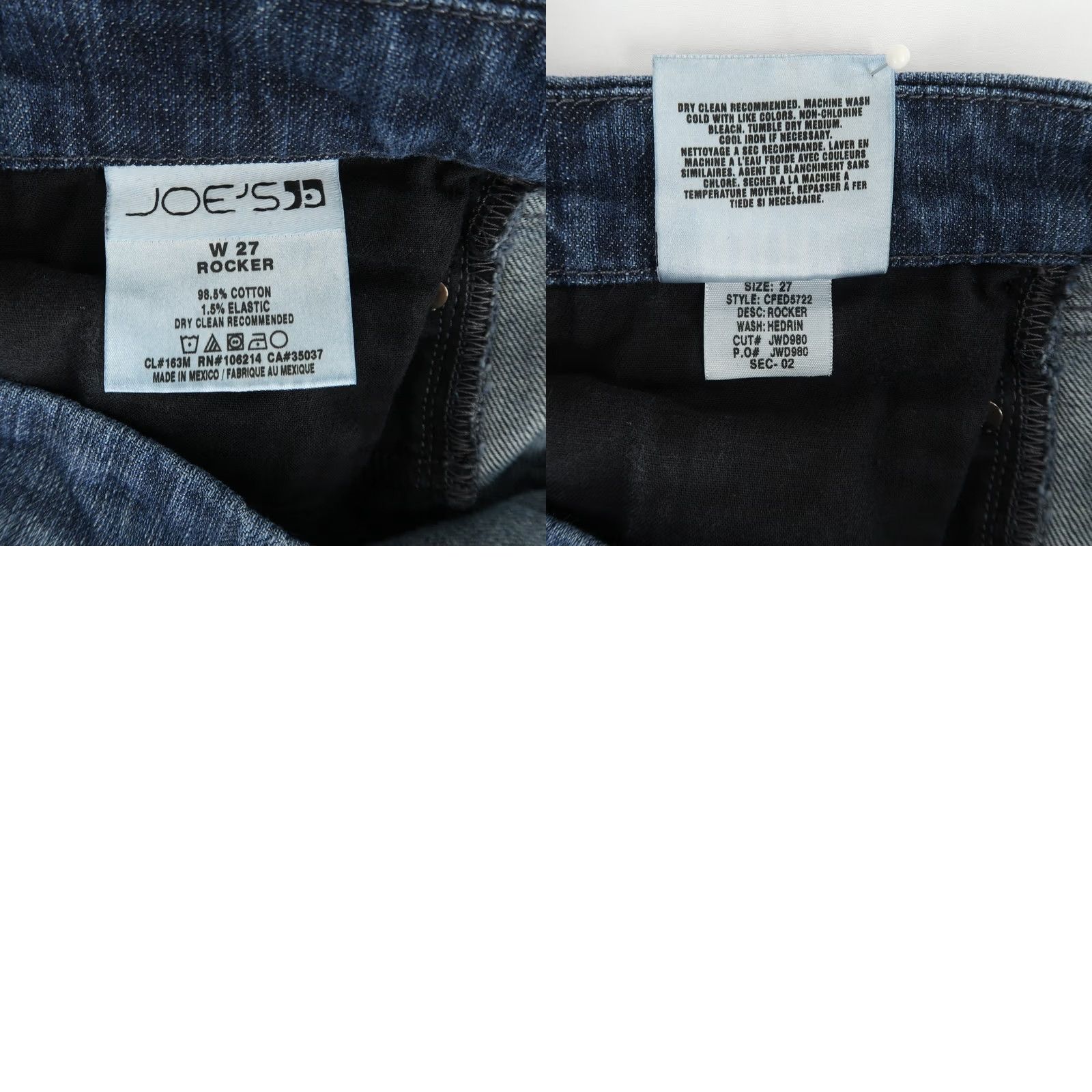 Vintage Joe's Jeans Womens 27 Blue Bootcut Low Rise Stretch Embellished Dark Wash Rocker Jeans Size 27" / US 4 / IT 40 - 9 Thumbnail