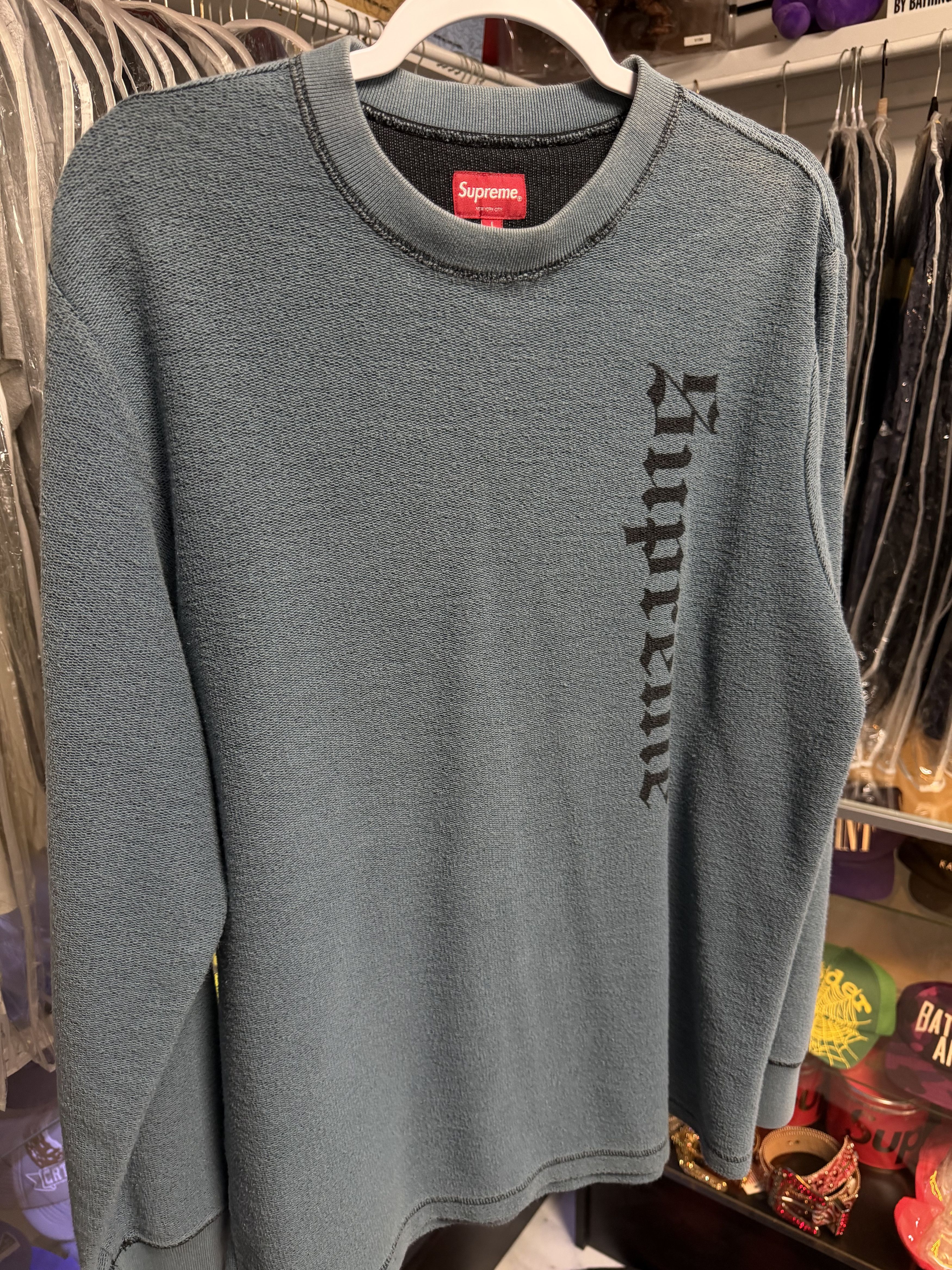 Supreme Tackle Twill Sweater Teal | Grailed
