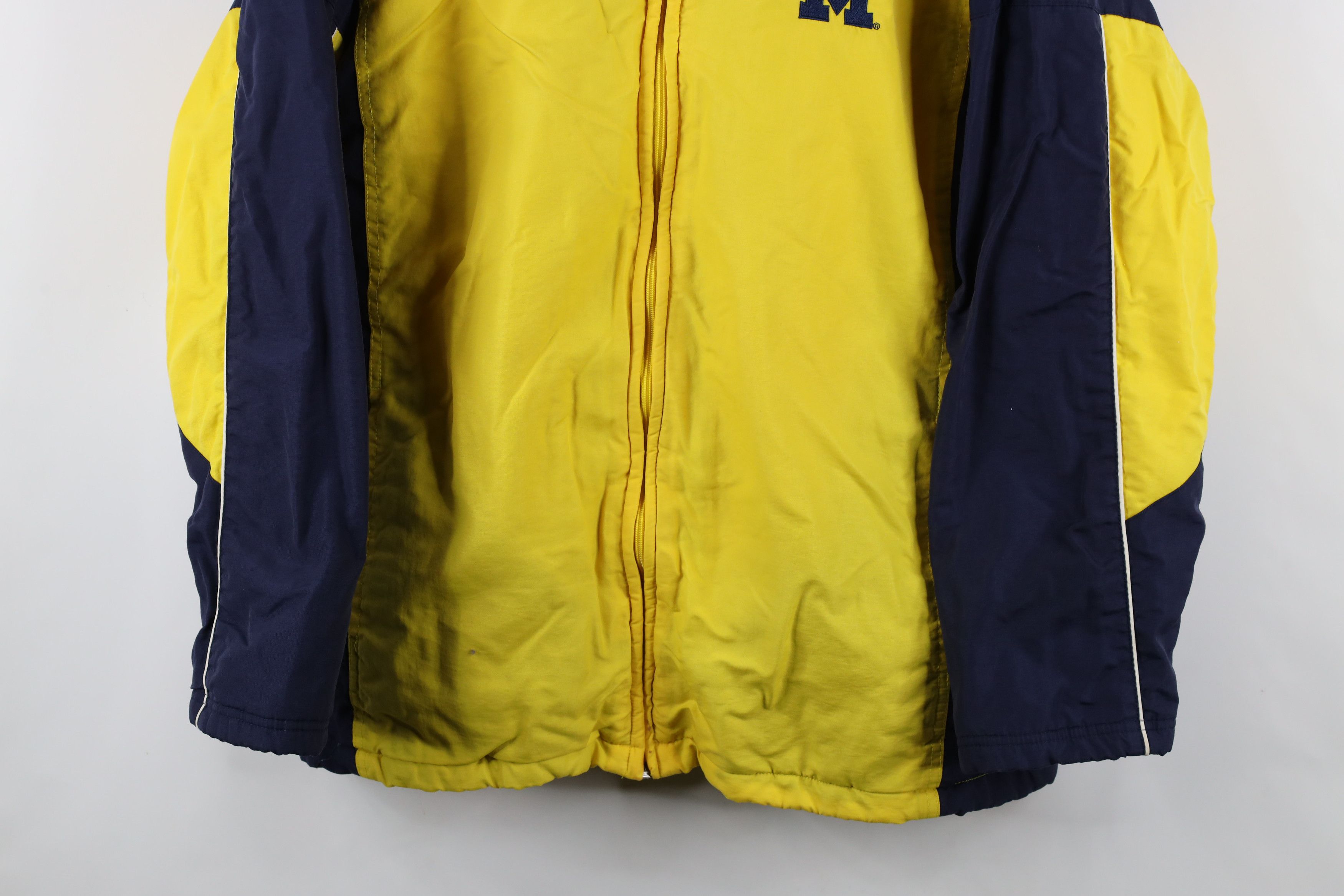 Vintage Vintage University of Michigan Fleece Lined Hooded Jacket Size US L / EU 52-54 / 3 - 3 Thumbnail