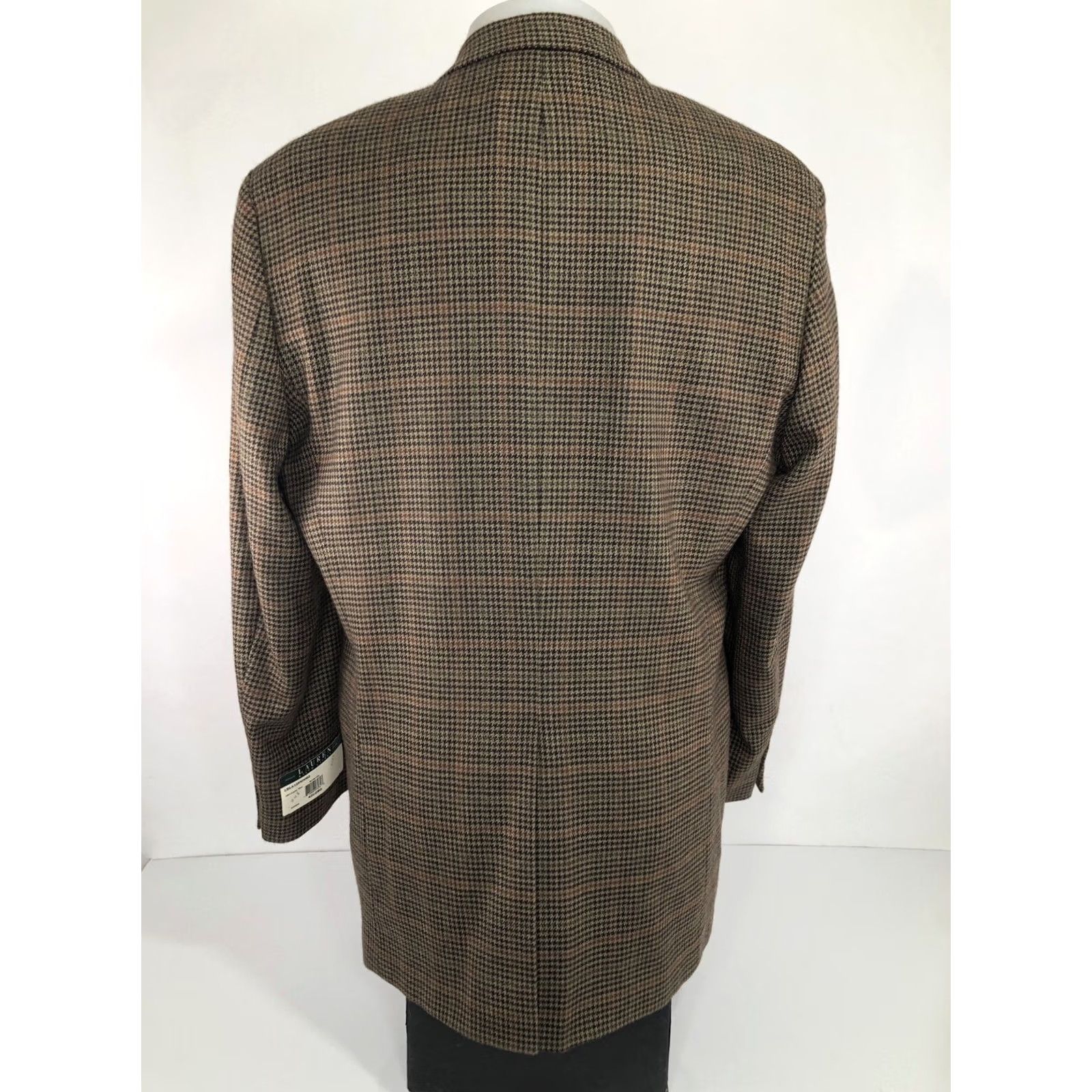 Ralph Lauren LAUREN / Ralph Lauren Blazer - Houndstooth Lam bswo ol Wool 42L Long Big & Tall Men Brown 90s Blazer Mens Size 42R - 5 Thumbnail