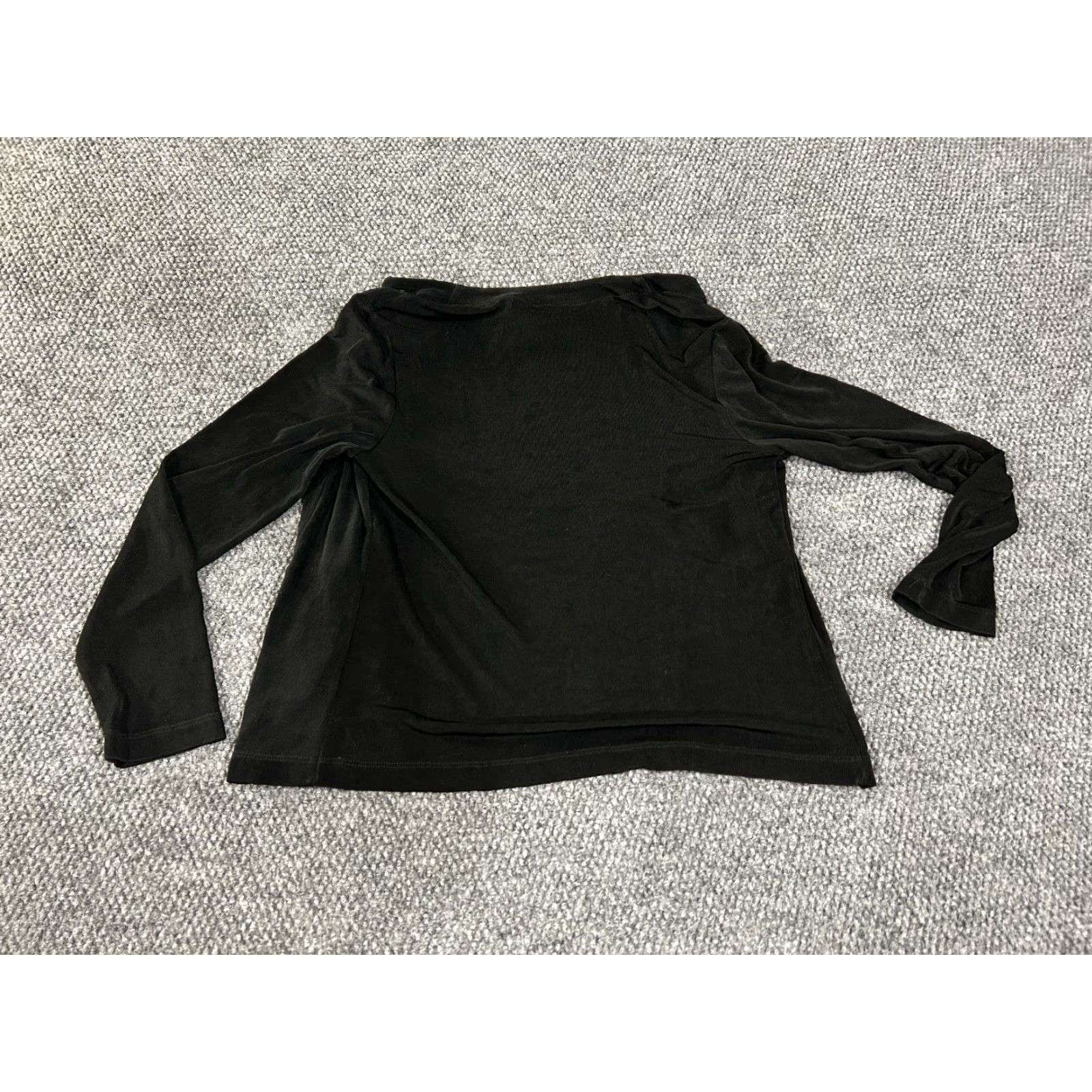 Vintage Chicos Blouse Shirt Womens 0 Black Long Sleeve Stretch Casual Knit Polyester Rayon Spandex Scoop Neck Size XS / US 0-2 / IT 36-38 - 5 Thumbnail
