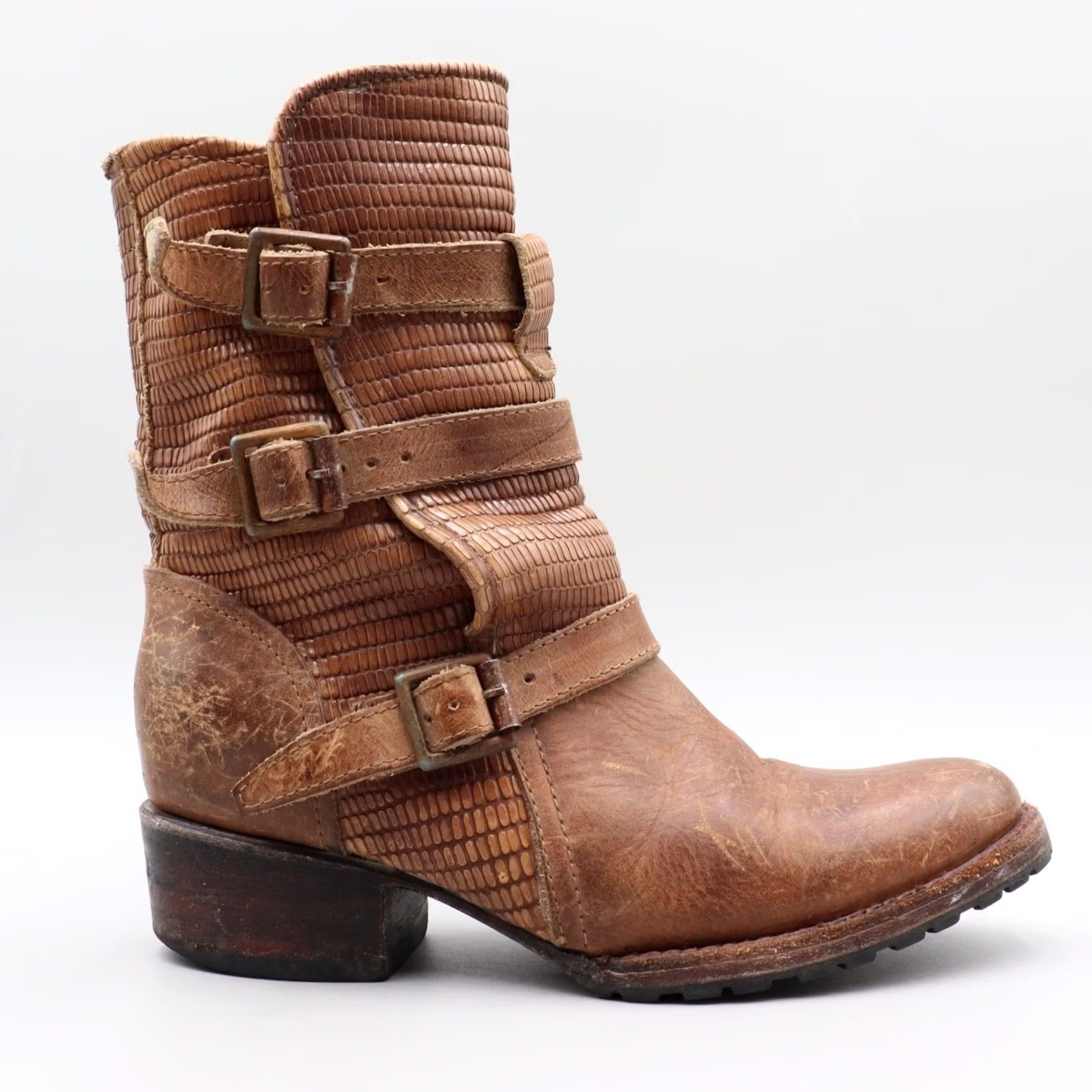 FREEBIRD Freebird By Steven Apex Brown Distressed Leather Moto Boots Size 6 Womens Leather Distressed Western Boot Size US 6 / IT 36 - 2 Thumbnail