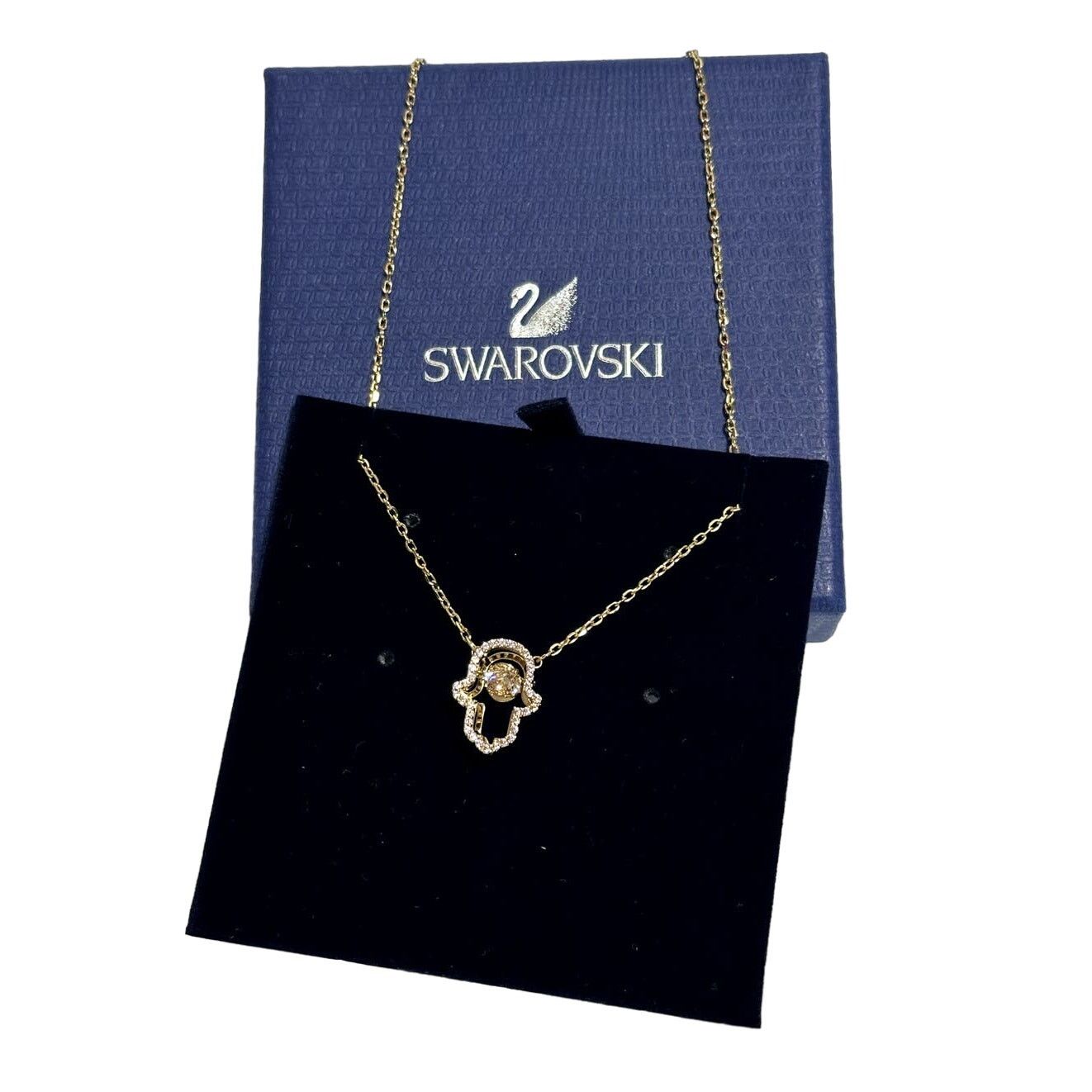 Swarovski Luckily Hamsa hand Pendant Necklace n.