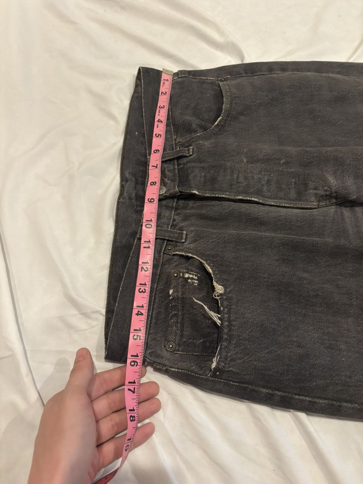 Levi's Distressed 80s Levi's 501-0658 Black Yarn Dyed Denim 32 × 28 Size US 32 / EU 48 - 12 Thumbnail