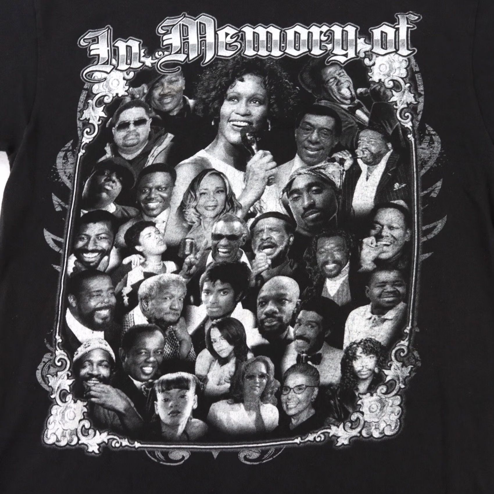 Vintage In memory Of Gone But Not Forgotten Tupac Whitney Rick James T-Shirt Large Black Mens Size L Size US L / EU 52-54 / 3 - 2 Thumbnail