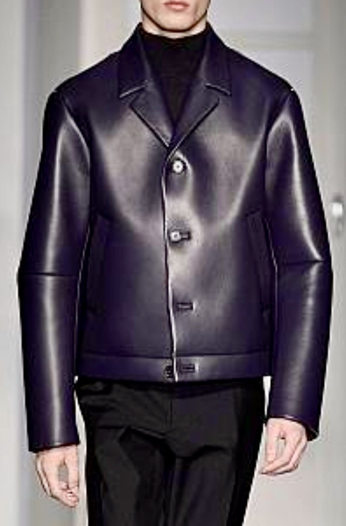 Jil Sander Jil Sander Mens Leather Bomber with Hoodie Size US L / EU 52-54 / 3 - 1 Thumbnail