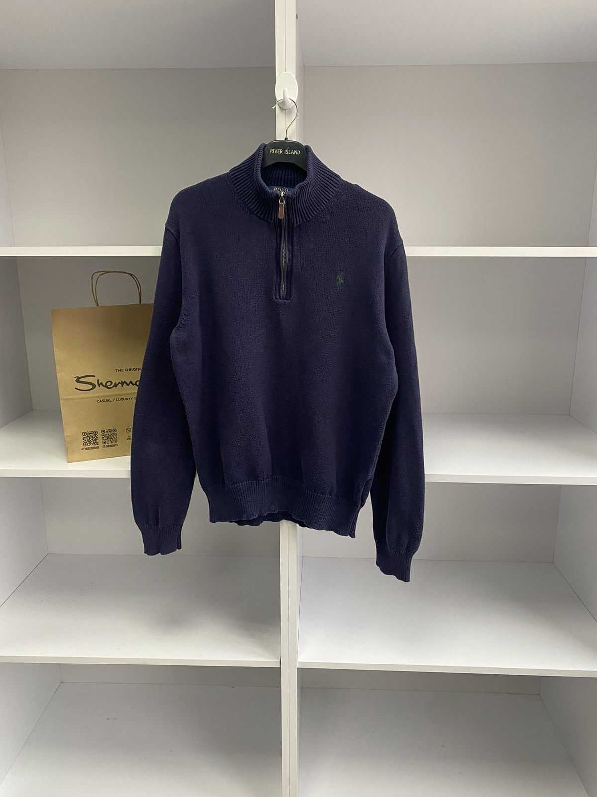 Polo Ralph Lauren × Vintage Vintage Polo Ralph Lauren 1/4 Zip Sweater Size US M / EU 48-50 / 2 - 1 Thumbnail