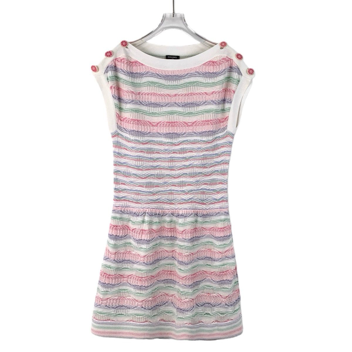 Chanel Chanel Striped Drop Shoulder Sleeveless Knit Dress K26WX Size XS / US 0-2 / IT 36-38 - 1 Thumbnail