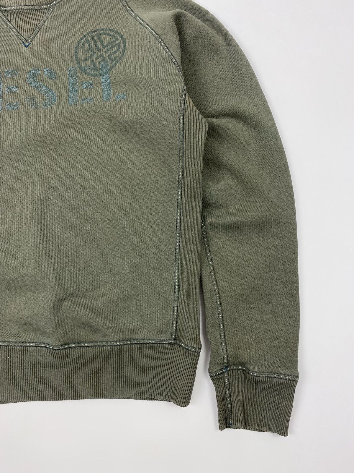 Diesel Y2K Vintage Diesel Khaki Green Spell Out Sweatshirt Size US M / EU 48-50 / 2 - 6 Thumbnail