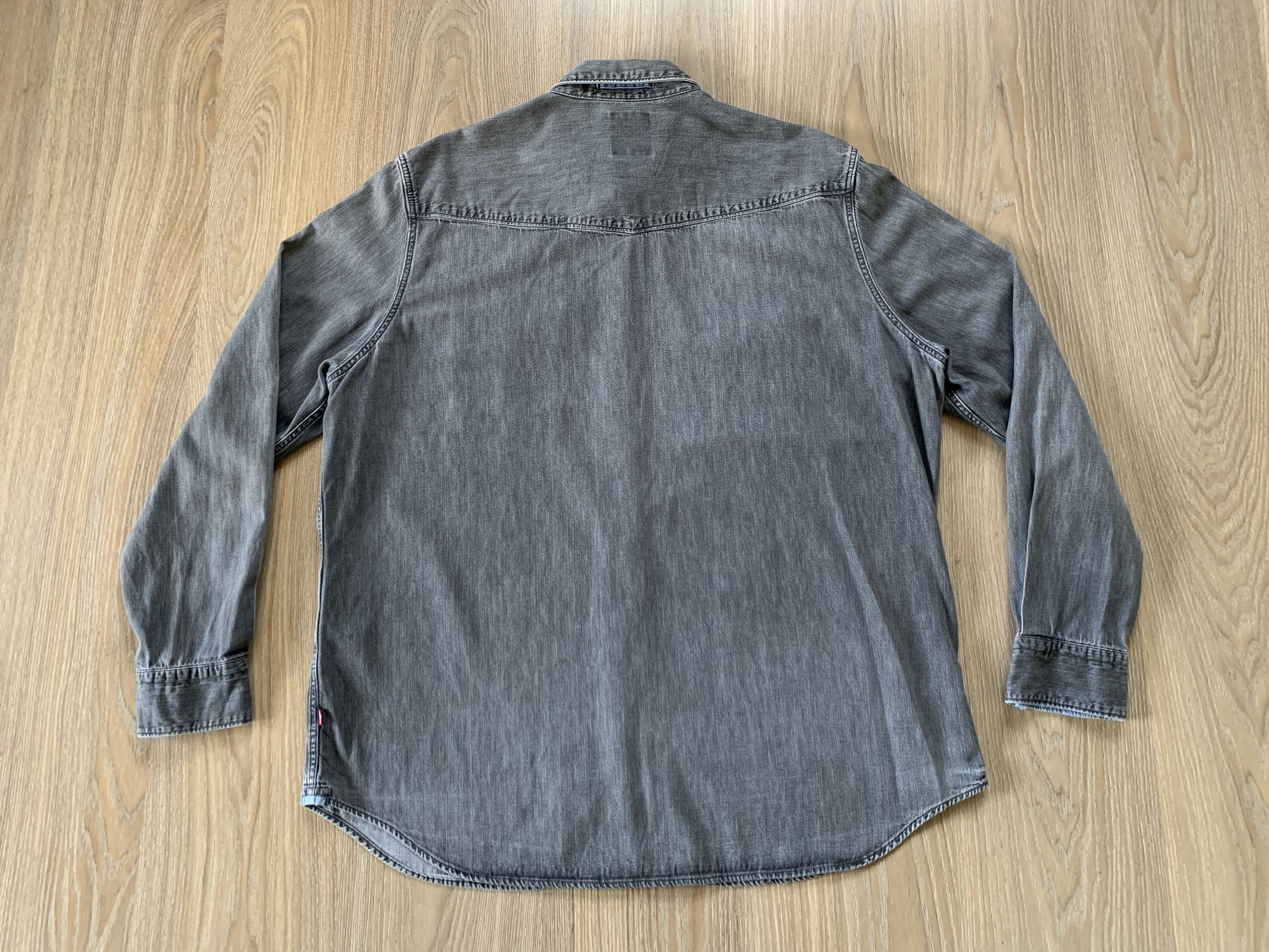 Levi's × Levi's Vintage Clothing × Vintage Levi's Long Sleeve Standard Fit Washed Light Grey Shirt Size US XXL / EU 58 / 5 - 3 Thumbnail