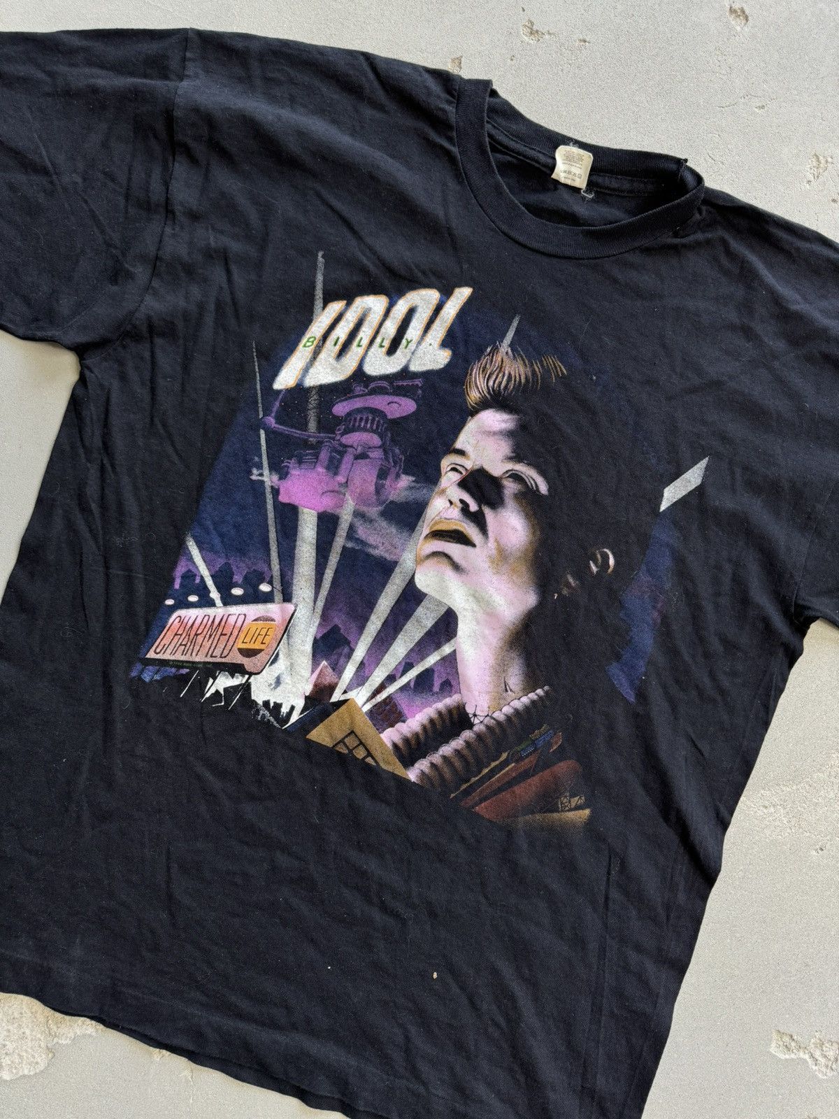 Band Tees × Vintage 1986 Billy Idol Shirt Single Stitch Vintage Band Tees Size US XL / EU 56 / 4 - 3 Thumbnail