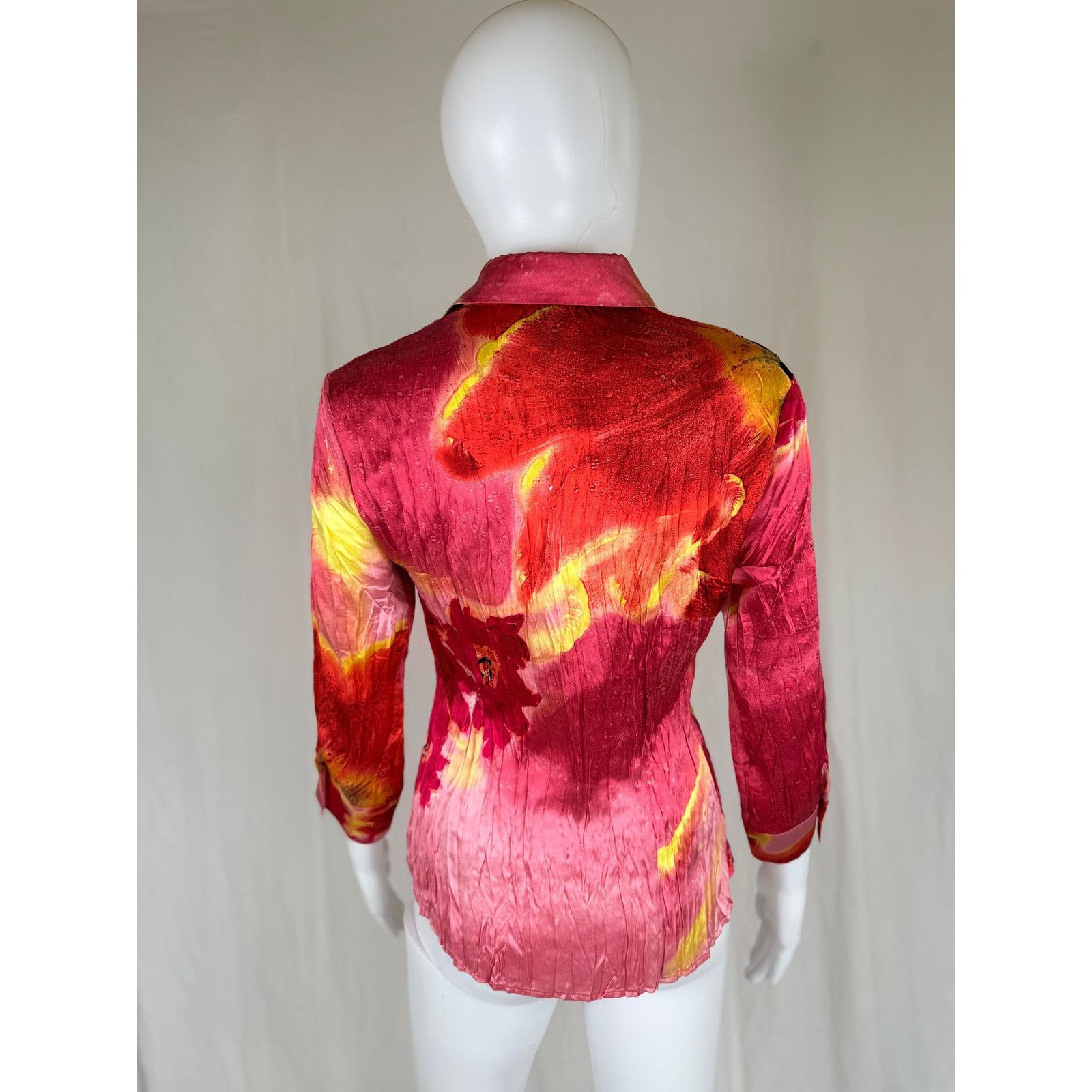 Roberto Cavalli Vintage Roberto Cavalli 2004 crinkle silk blouse size S Size S / US 4 / IT 40 - 2 Thumbnail