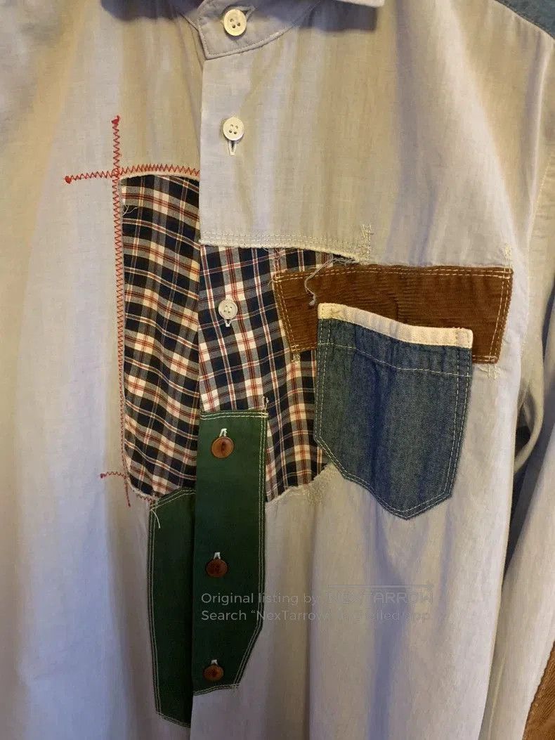 Junya Watanabe Junya Watanabe Patchwork Button-Up Shirt. Size US M / EU 48-50 / 2 - 3 Thumbnail