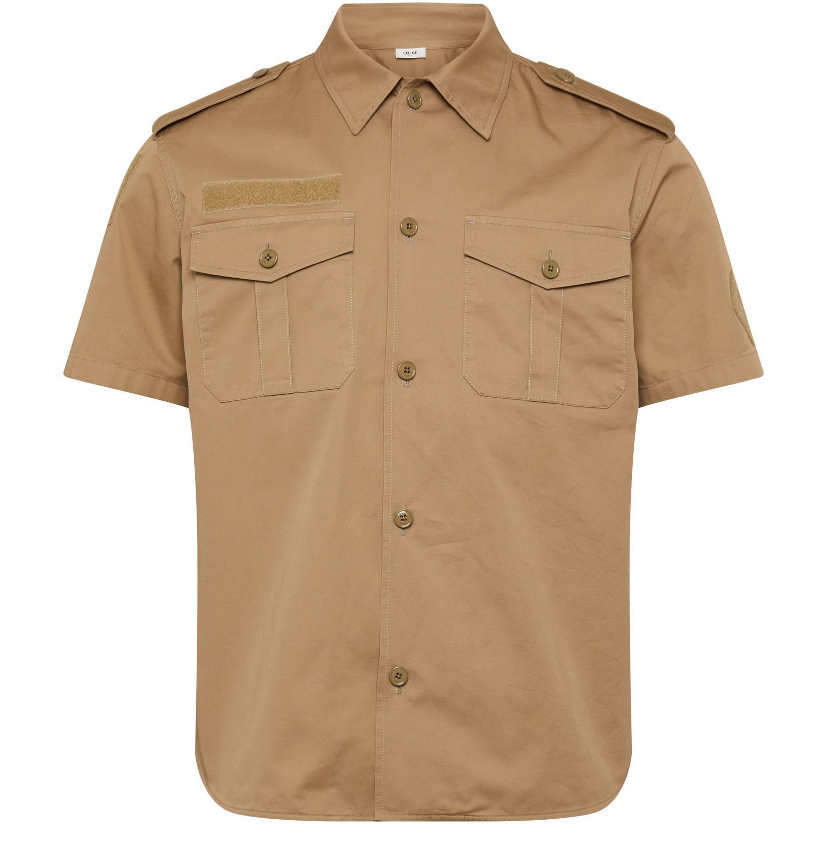 Celine o1y1024 Solid Color Shirt in Camel Size US M / EU 48-50 / 2 - 1 Thumbnail
