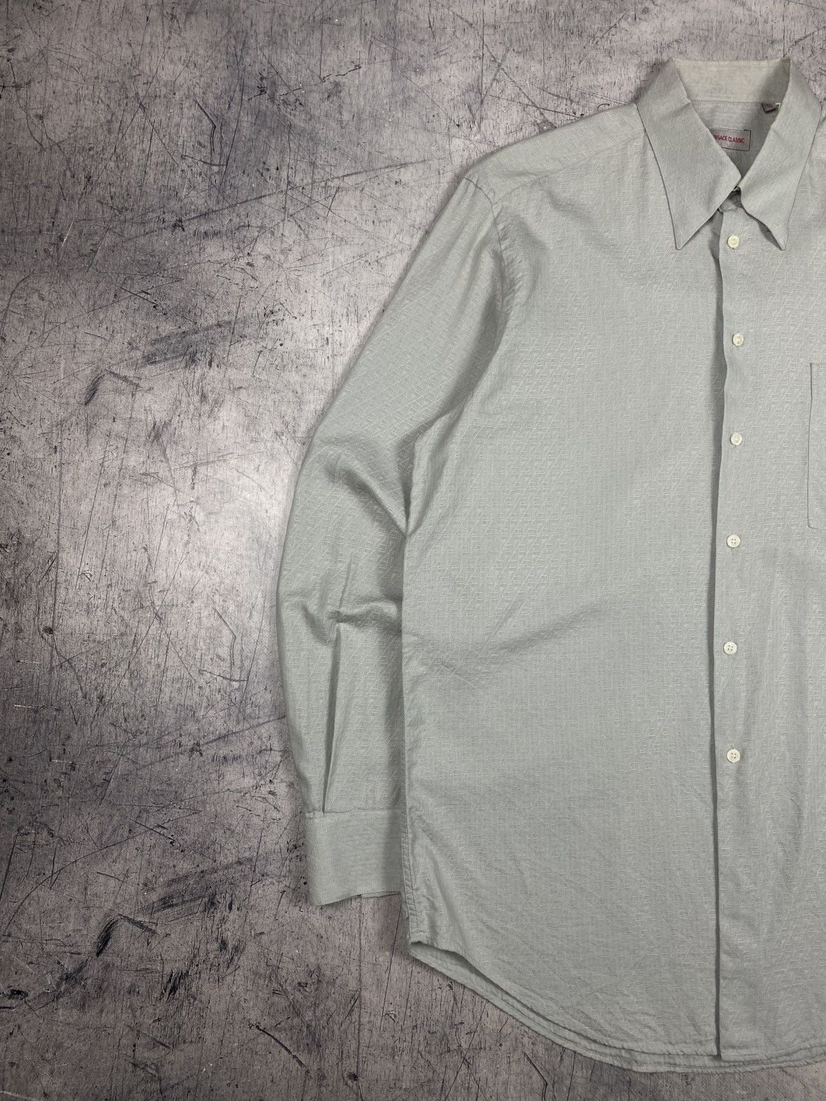 Versace Vintage Versace Classic Jacquard Gray Button Up Shirt Size US XL / EU 56 / 4 - 3 Thumbnail