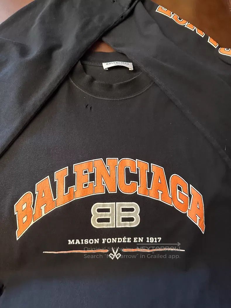 Balenciaga Balenciaga Letter Print Distressed T-Shirt - Black Size US M / EU 48-50 / 2 - 2 Thumbnail