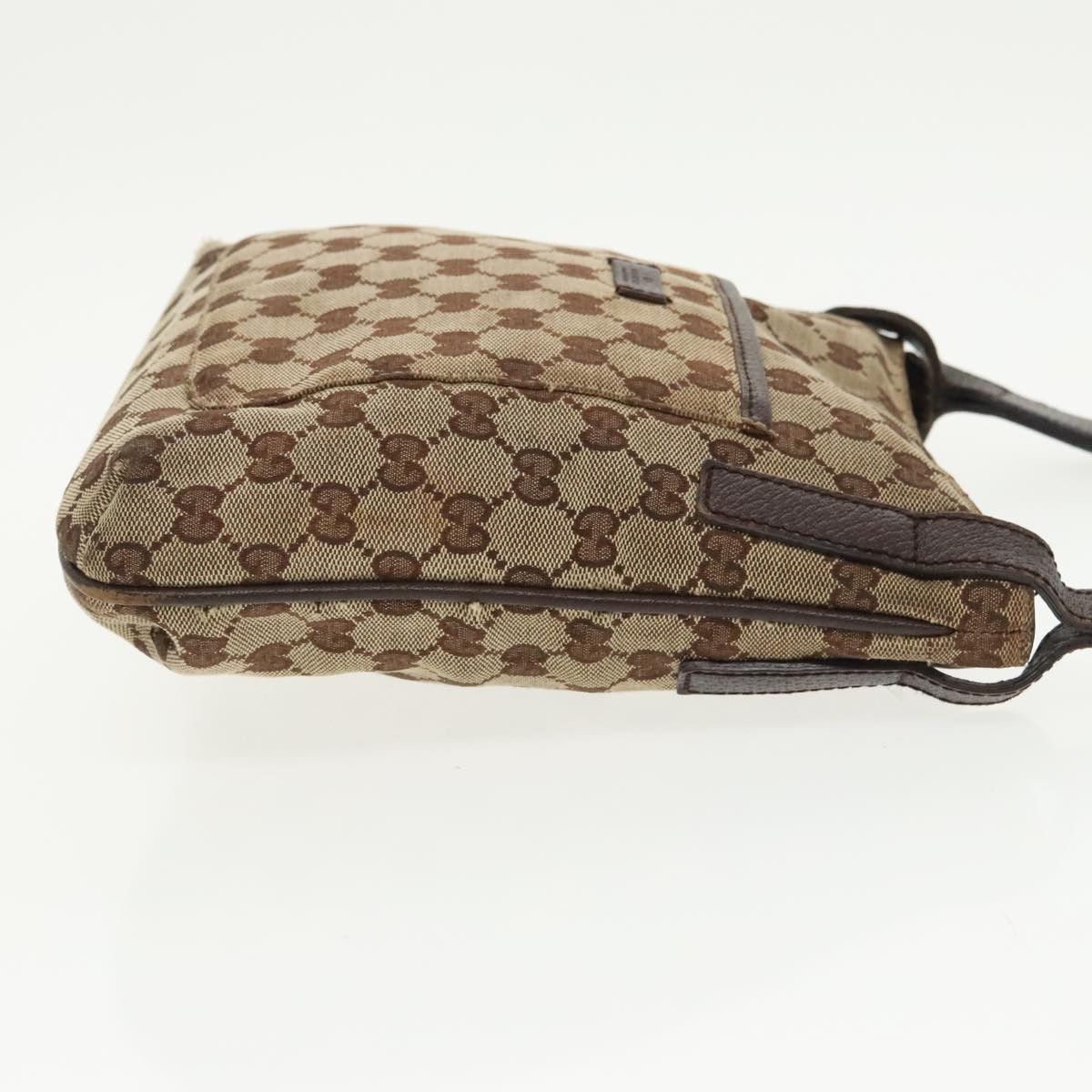 Gucci GUCCI GG Canvas Shoulder Bag Beige Dark Brown Silver Size ONE SIZE - 4 Thumbnail