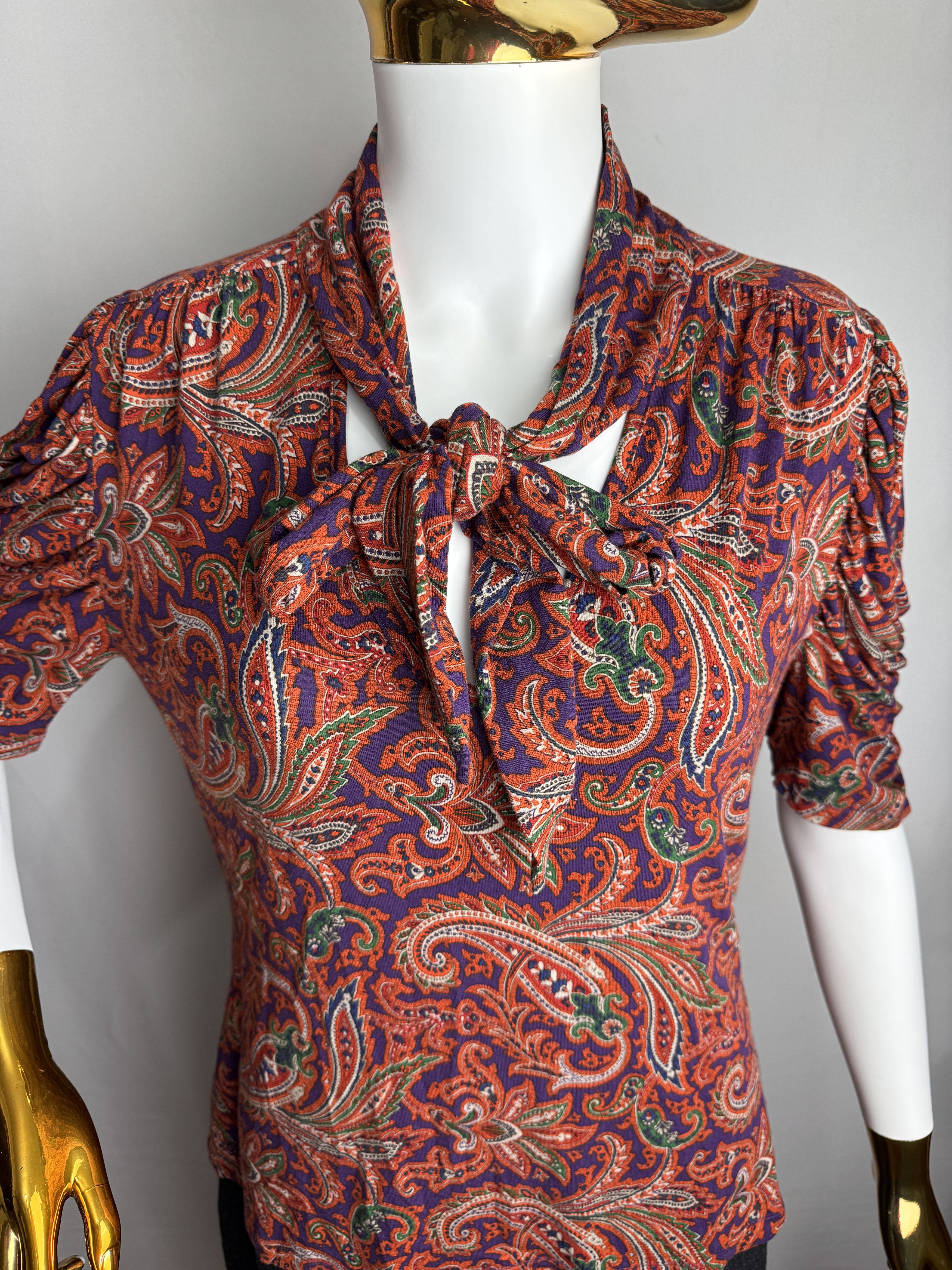 Polo Ralph Lauren × Ralph Lauren RALPH LAUREN women’s paisley viscose blouse Size M / US 6-8 / IT 42-44 - 9 Thumbnail