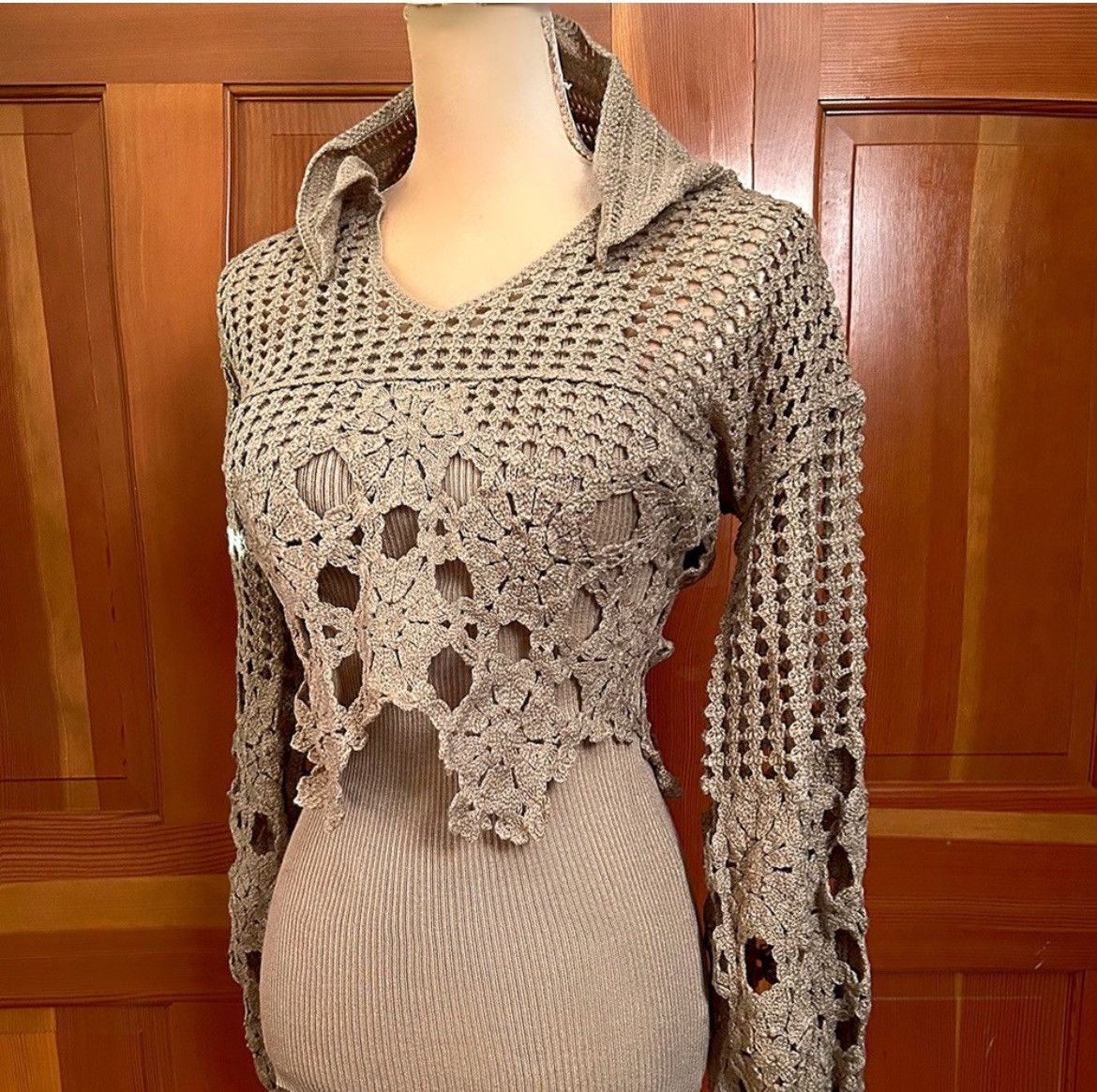 Designer × Other NWT, Lavishly Paris V Neck Loose Patchwork Pullover. Size M / US 6-8 / IT 42-44 - 8 Thumbnail