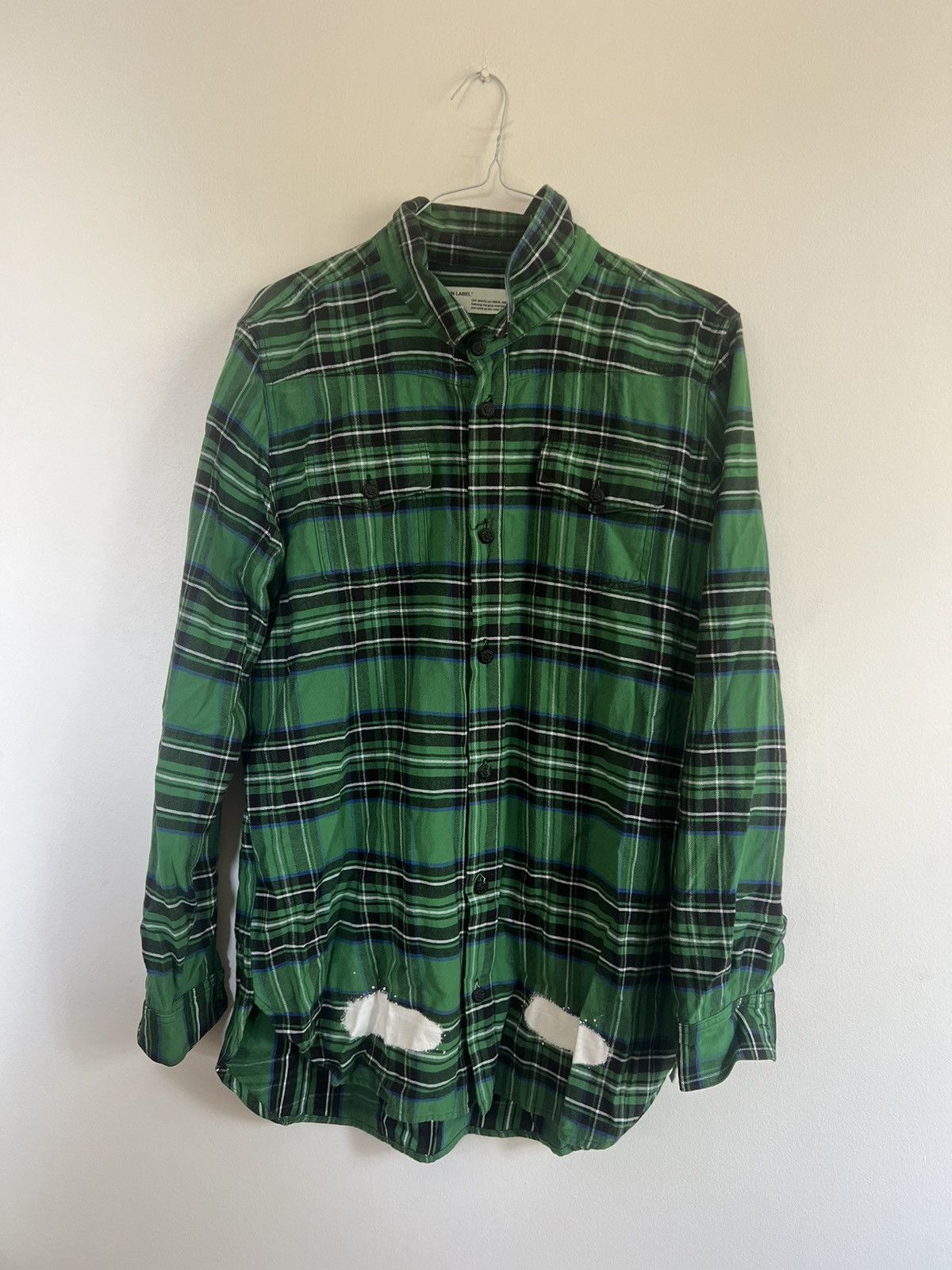 Off-White × Virgil Abloh OFF-WHITE C/O VIRGIL ABLOH GREEN PLAID SPRAY FLANNEL SIZE XL Size US XL / EU 56 / 4 - 2 Thumbnail