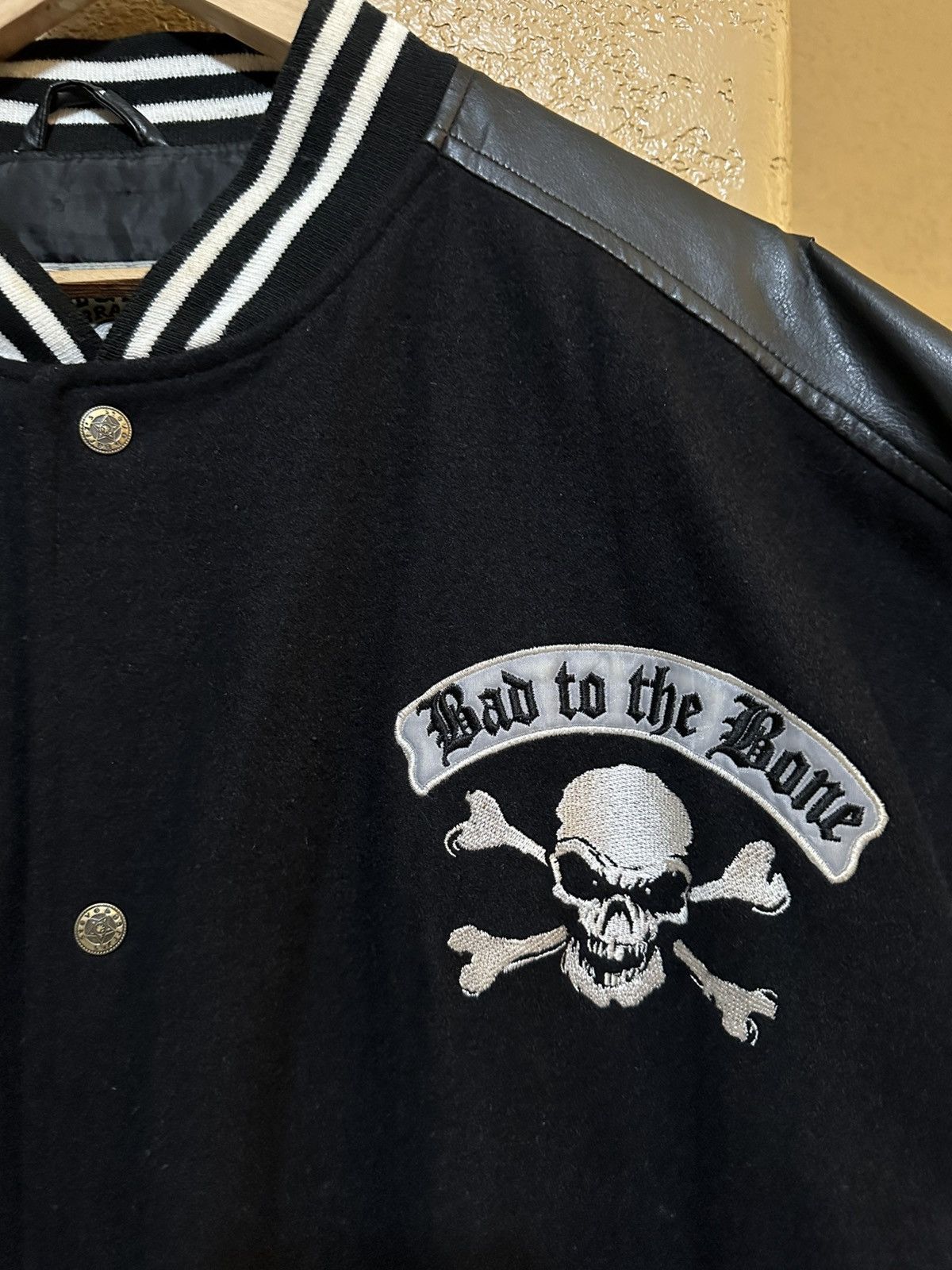 Vintage ⚫️ distressed Vintage Bad To The Bone Choppers Varsity Jacket Size US XL / EU 56 / 4 - 4 Thumbnail