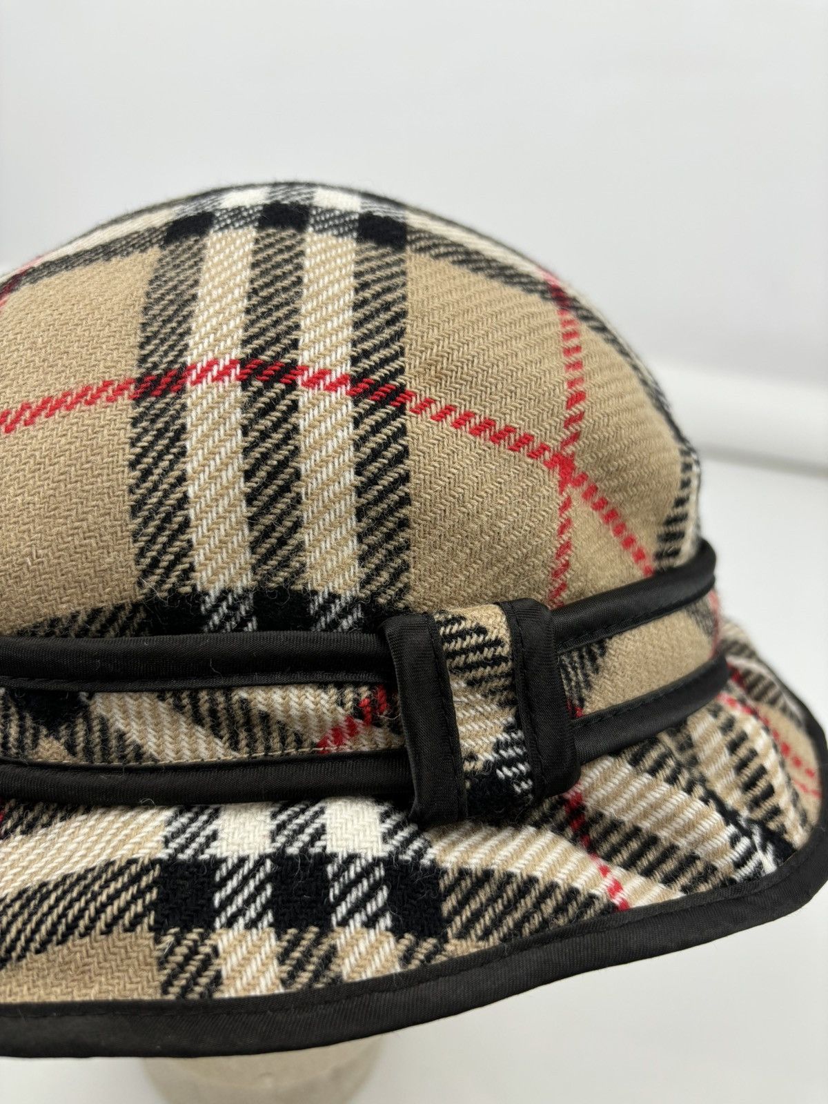 Burberry × Burberry Prorsum RARE VTG 90's BURBERRY'S Wool Nova Check Beige Bucket Hat England Cap Panama M Size ONE SIZE - 21 Thumbnail