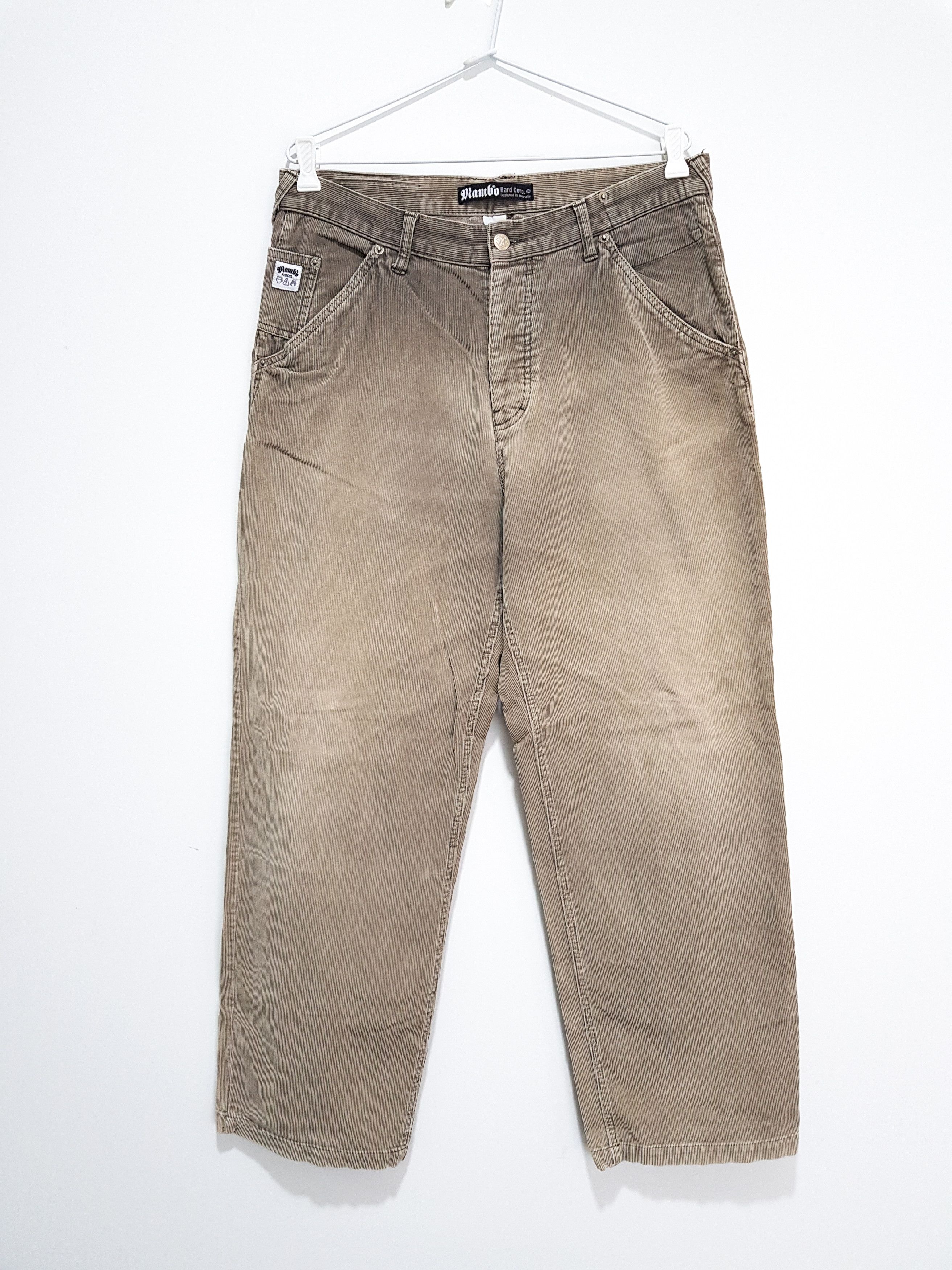 image of Mambo Original Vintage Ribcord Corduroy Relaxed Pants 34 Excellent in Brown, Men's