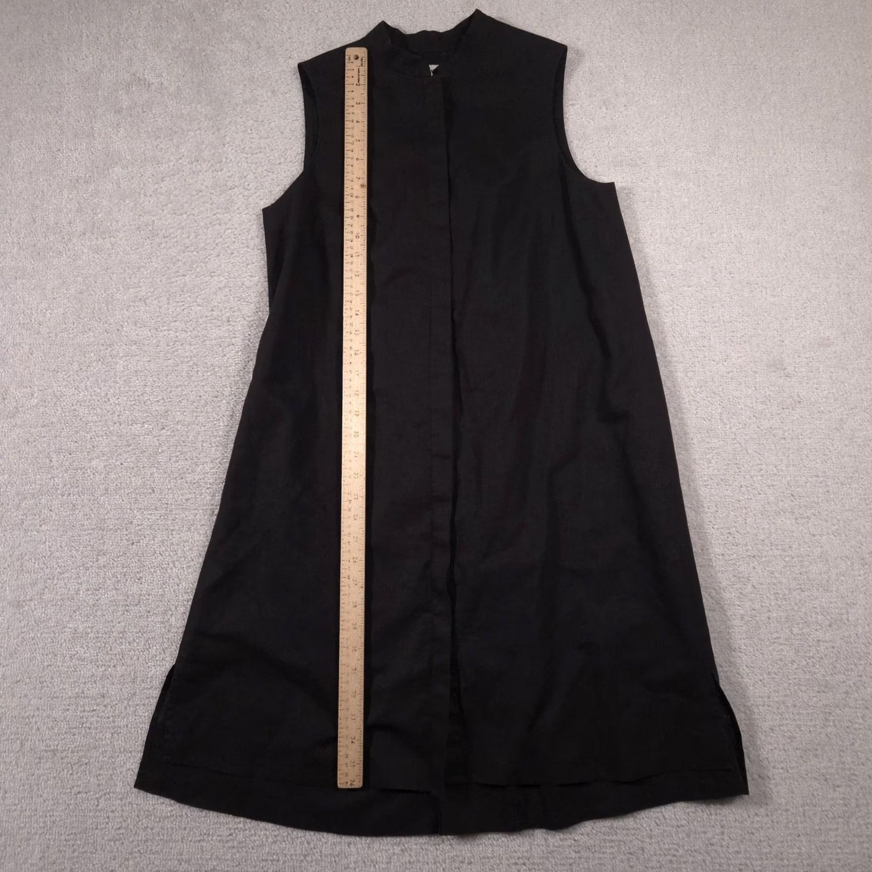 Anne Klein Anne Klein Dress Womens Small Black Linen Blend Sleeveless Button Front Midi Size S / US 4 / IT 40 - 7 Thumbnail