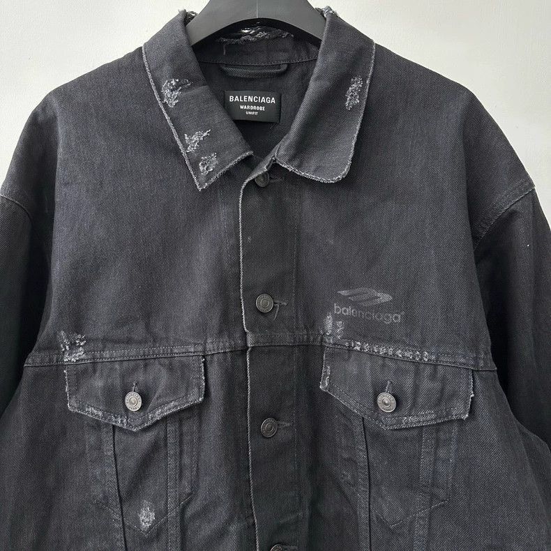 Balenciaga Balenciaga FW22 3B SPORTS ICON Embroidered Logo Denim Jacke Size US S / EU 44-46 / 1 - 3 Thumbnail