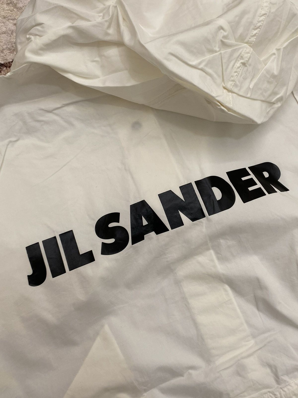 Jil Sander *DS* Jil Sander Logo Print Hooded Parka Raincoat SIZE 34 Size US M / EU 48-50 / 2 - 6 Thumbnail