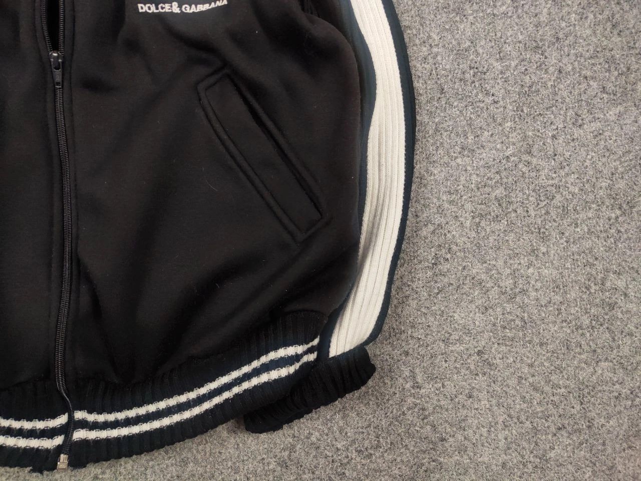 Vintage Vintage Dolce & Gabbana Logo Black ribbed Light Jacket Y2K Size US M / EU 48-50 / 2 - 6 Thumbnail