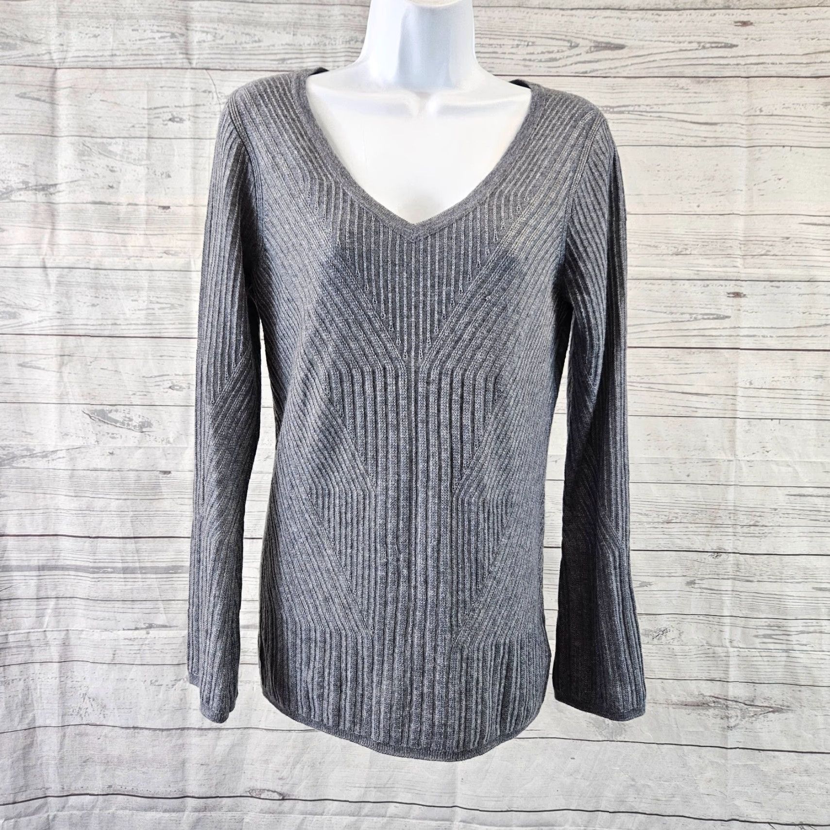 Vintage Krimson Klover Sweater Sz Medium Gray Wool Blend Long Sleeve Scoop Neck Womens Size M / US 6-8 / IT 42-44 - 2 Thumbnail