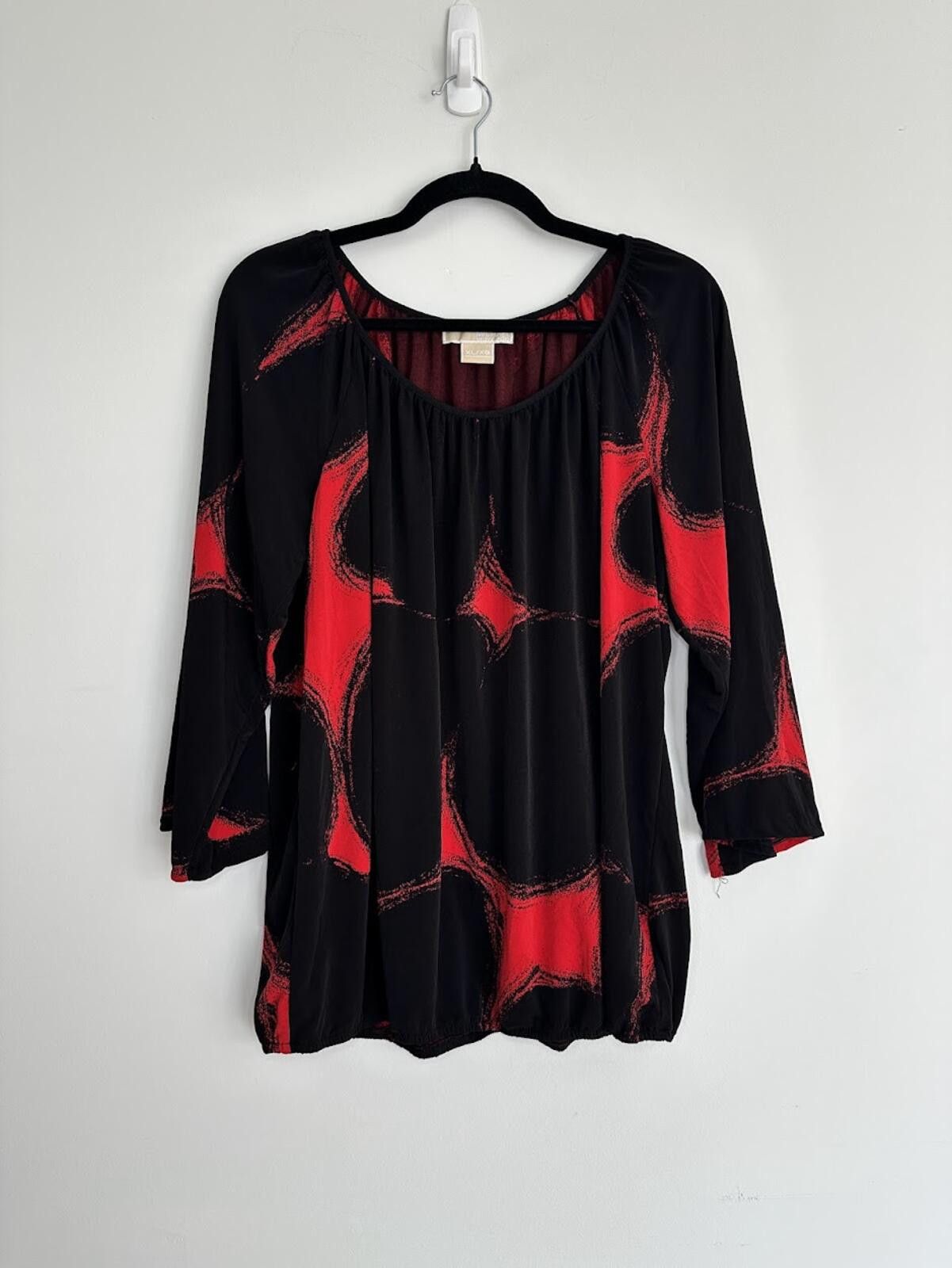Michael Kors MICHAEL Michael Kors Red & Black Blouse - Sz. XL Size XL / US 12-14 / IT 48-50 - 1 Thumbnail