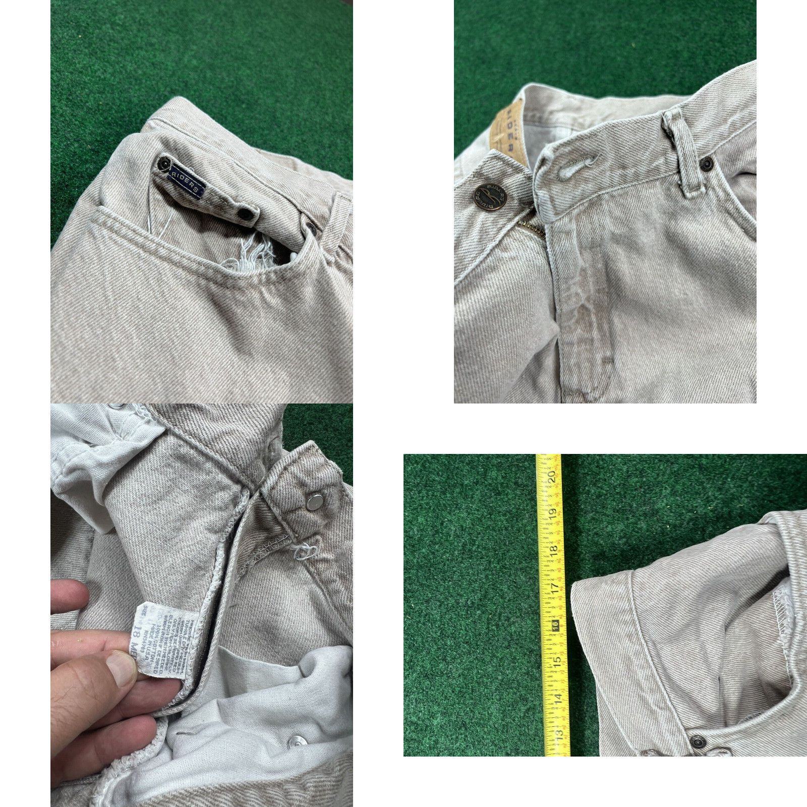 Vintage Riders Jeans Relaxed Tan denim Pants Womens 18W Measures 34x30 Size 40" / US 18 - 8 Thumbnail