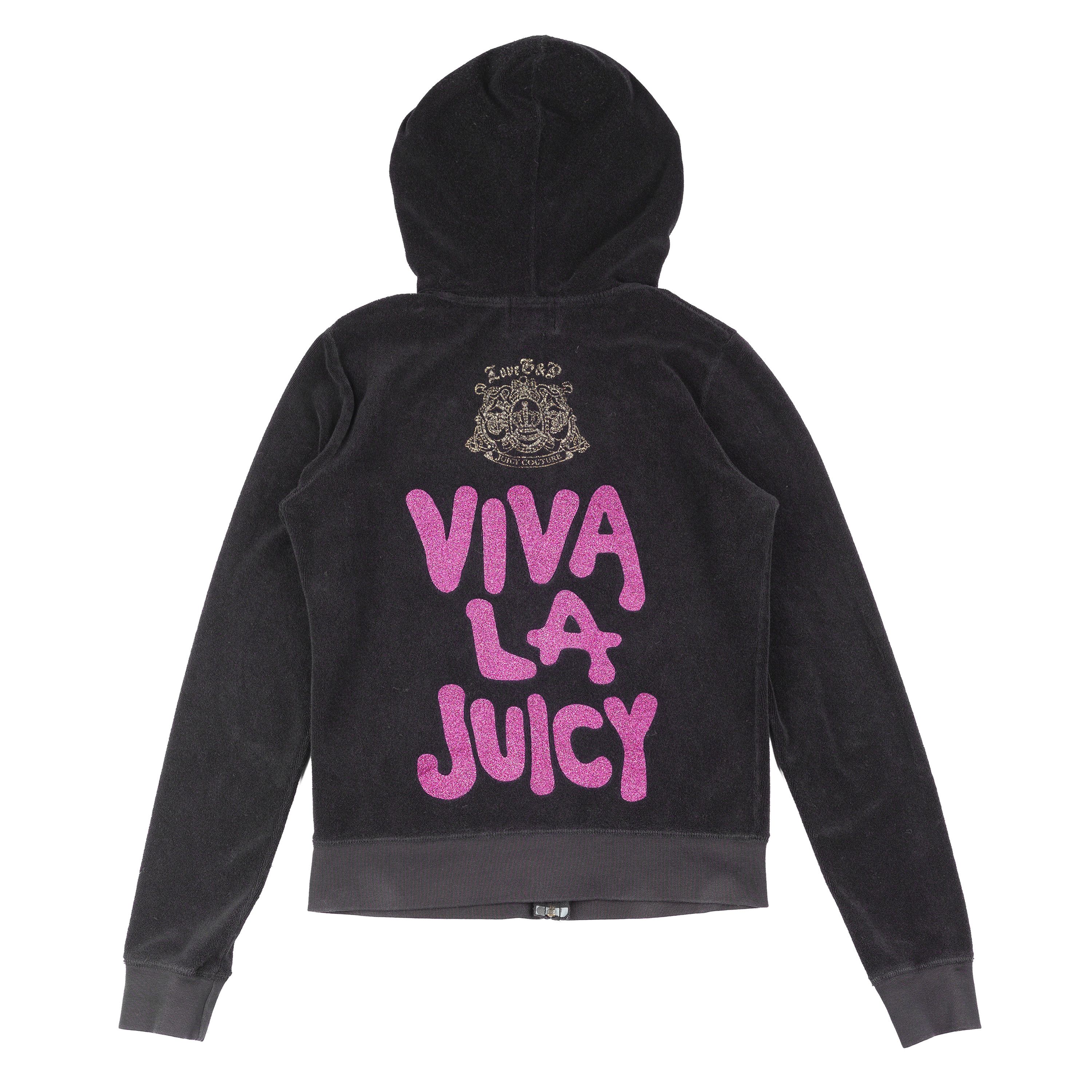 Juicy Couture Juicy Couture Vintage Viva La Juicy Black Velour Jacket Size M / US 6-8 / IT 42-44 - 1 Thumbnail