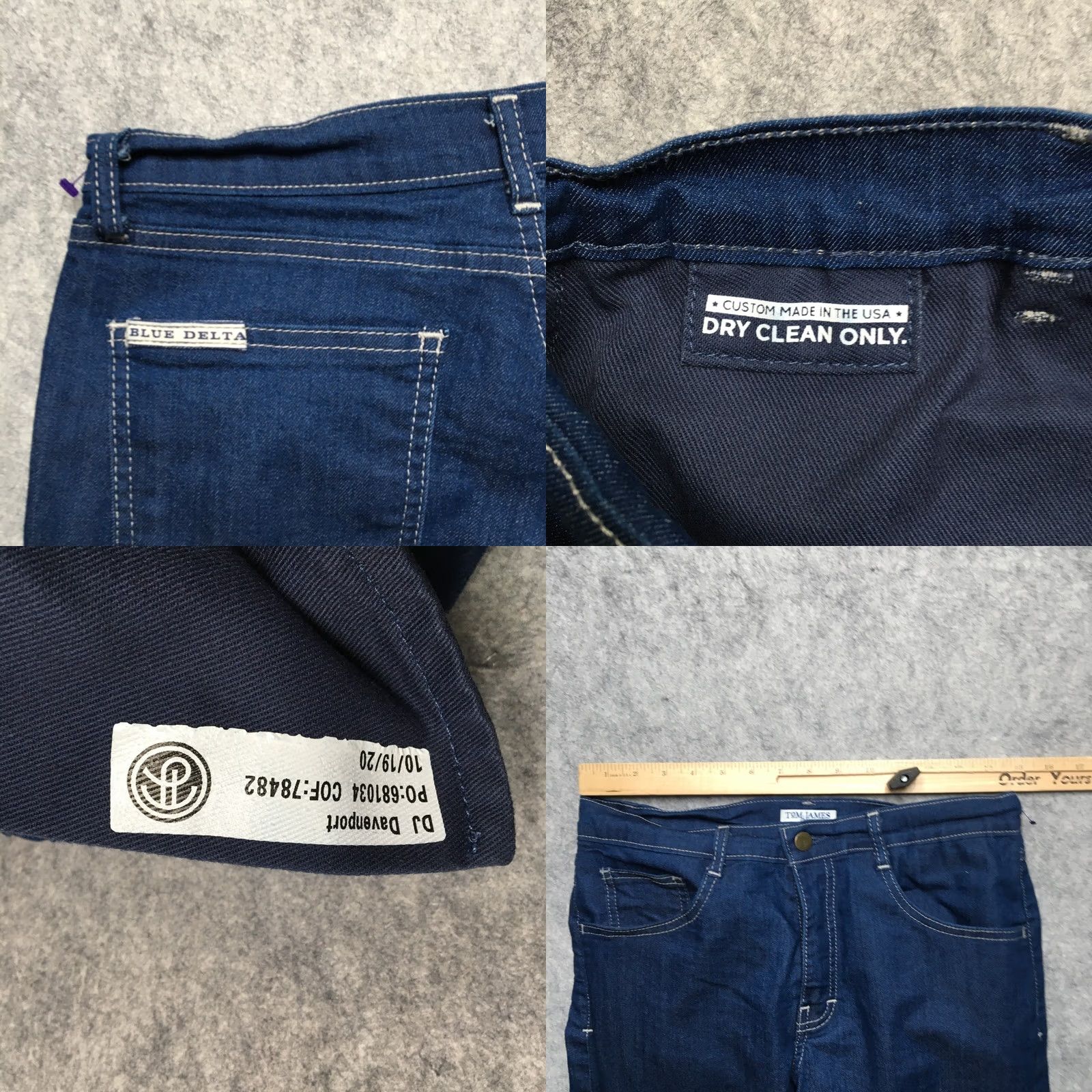 Delta Tom James Jeans Blue Delta Mens 30x33 Denim Medium Wash Regular 5-Pocket USA Font tag note: size approximated by measurements Vintage No Shirt? Size US 30 / EU 46 - 8 Thumbnail